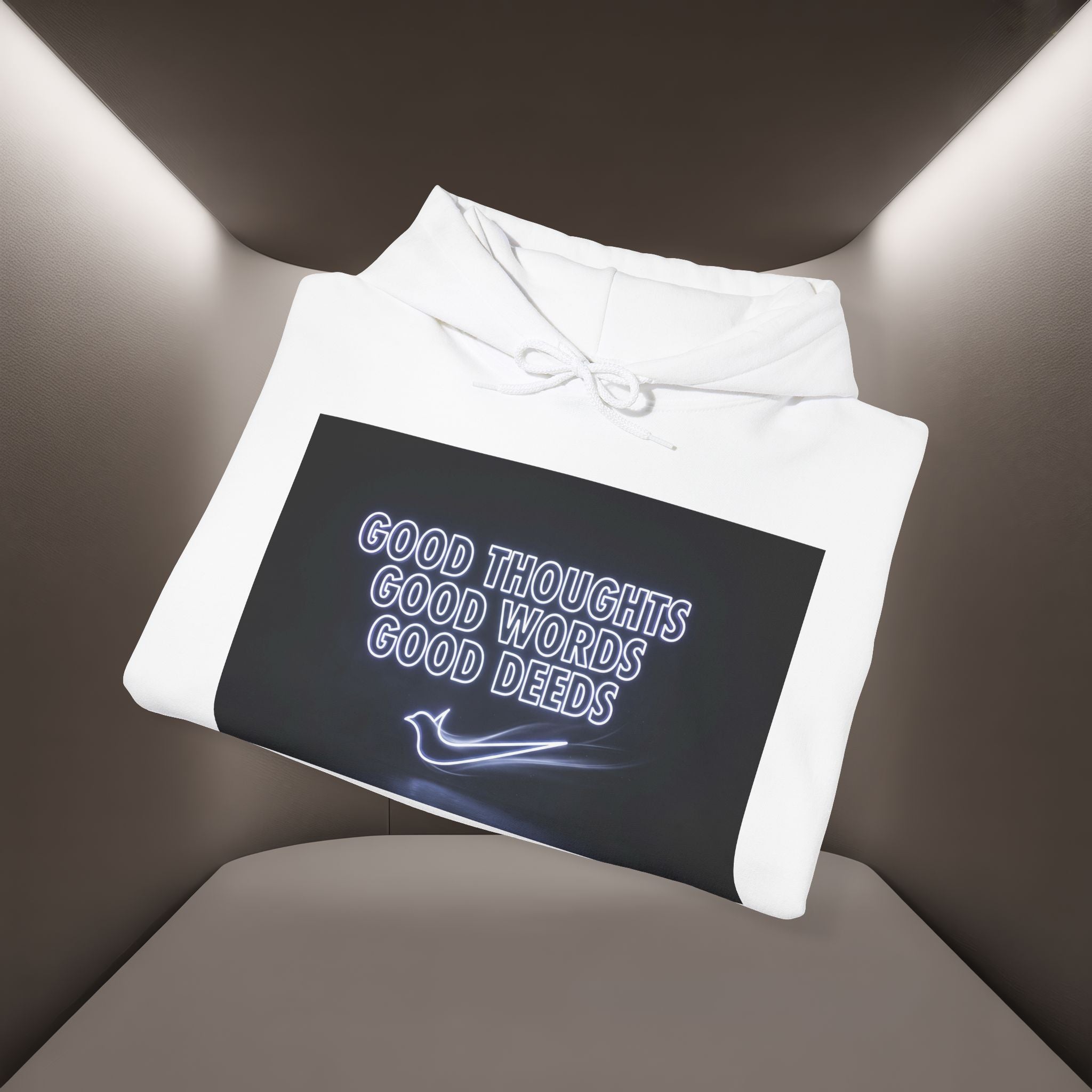 Good Thoughts Good Words Good Deeds Hoodie — Inspirational Graphic Hoodie