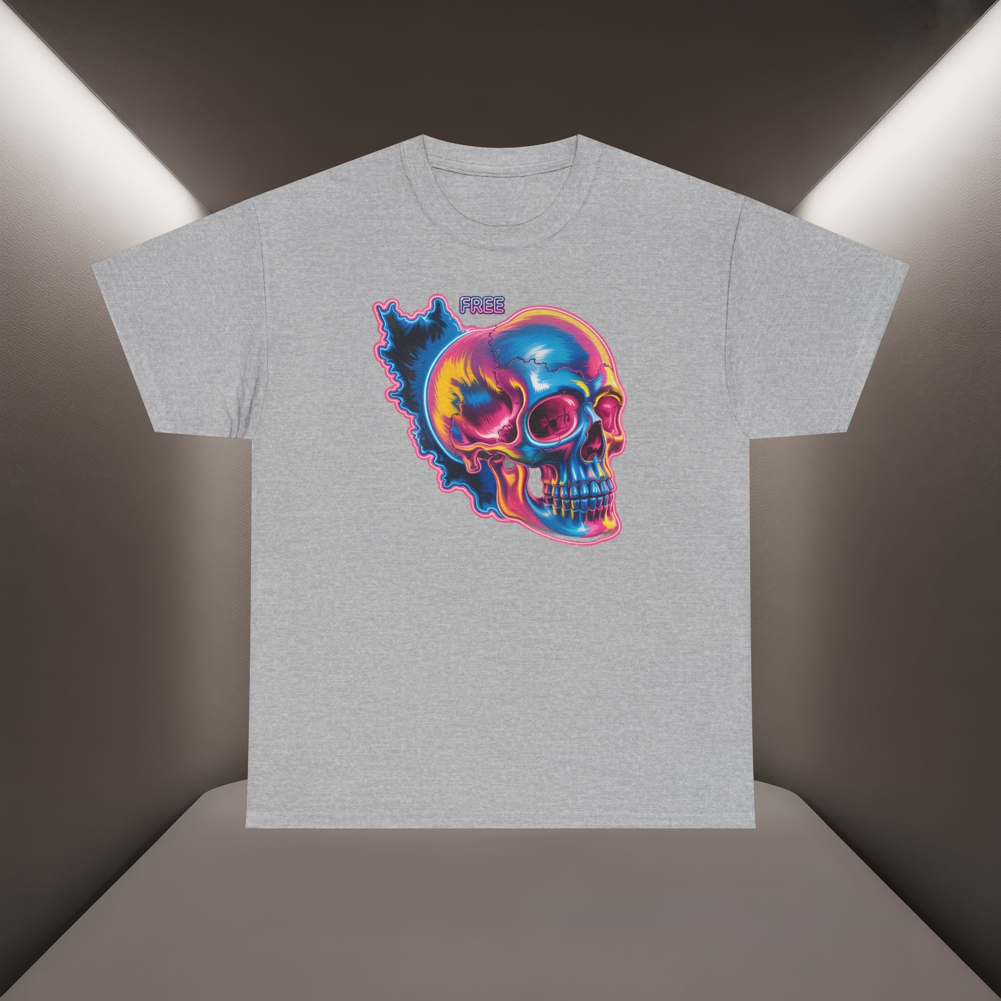 Neon Skull in Iran's map shape T-Shirt — Premium Quality