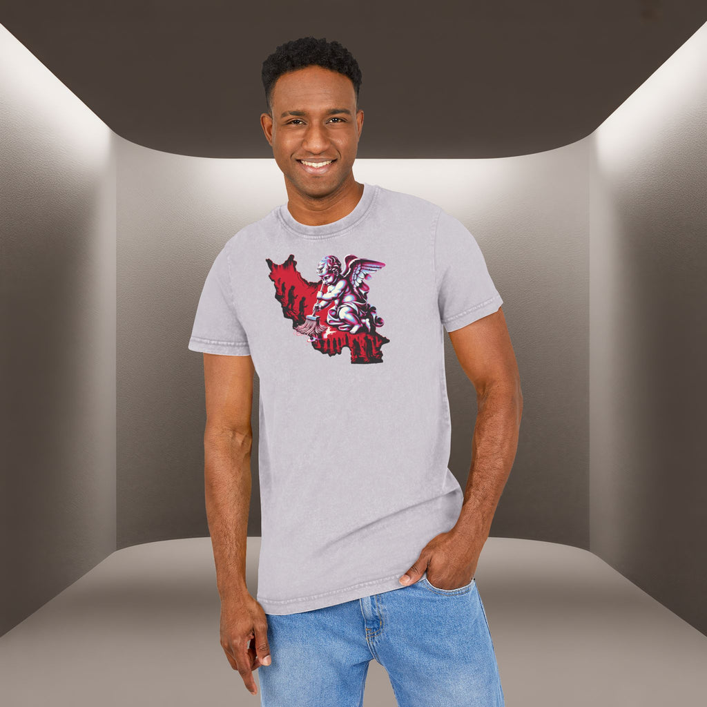 Iran's map Conceptual tshirt- Acid Wash Tee