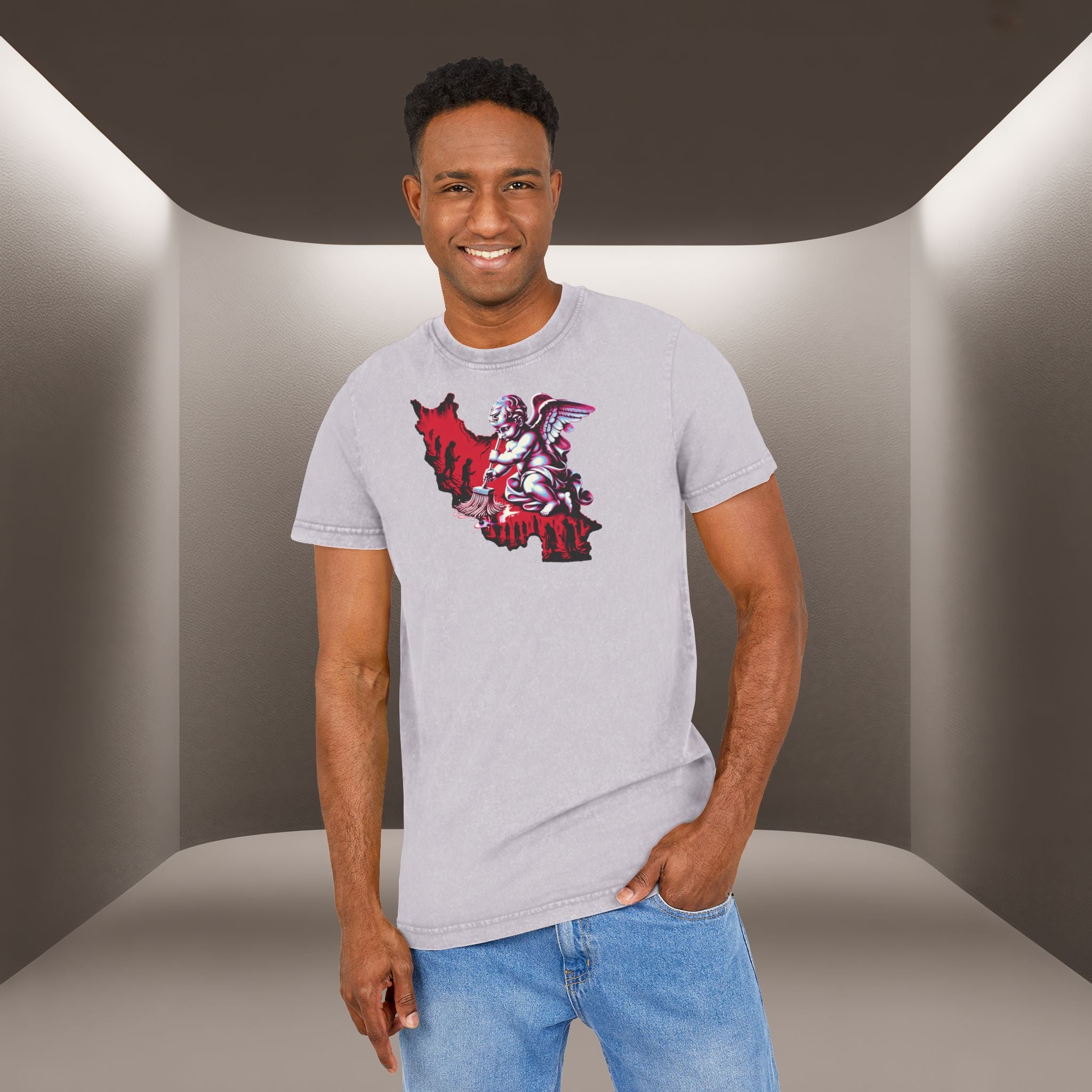 Iran's map Conceptual tshirt- Acid Wash Tee