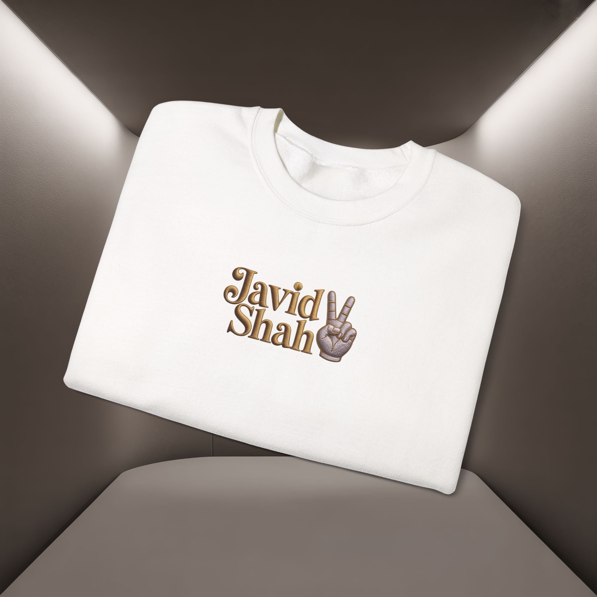 Javid Shah Peace Sign printed Sweatshirt — Vintage Script Logo Crewneck