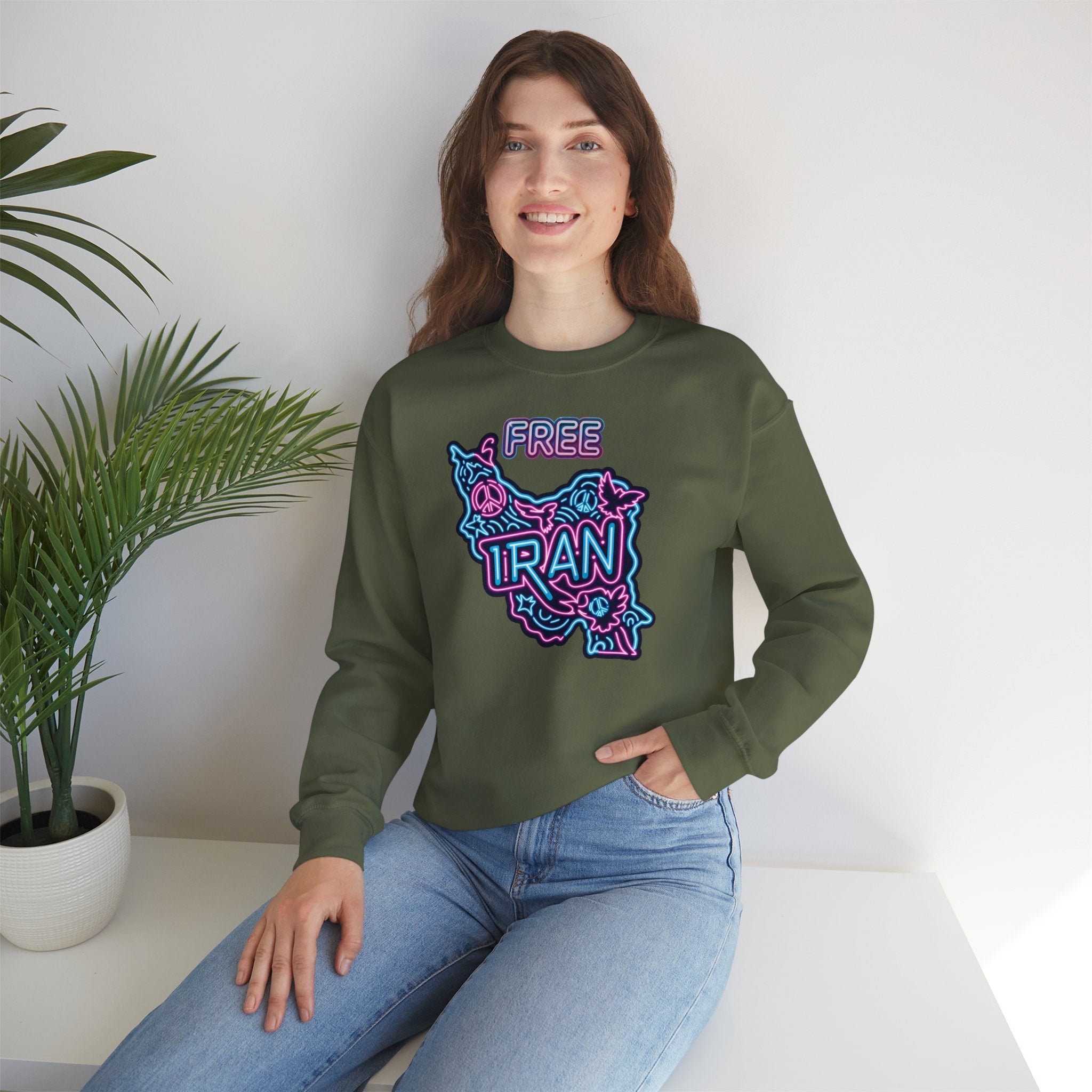 Free Iran Sweatshirt – Neon design, Premium Quality