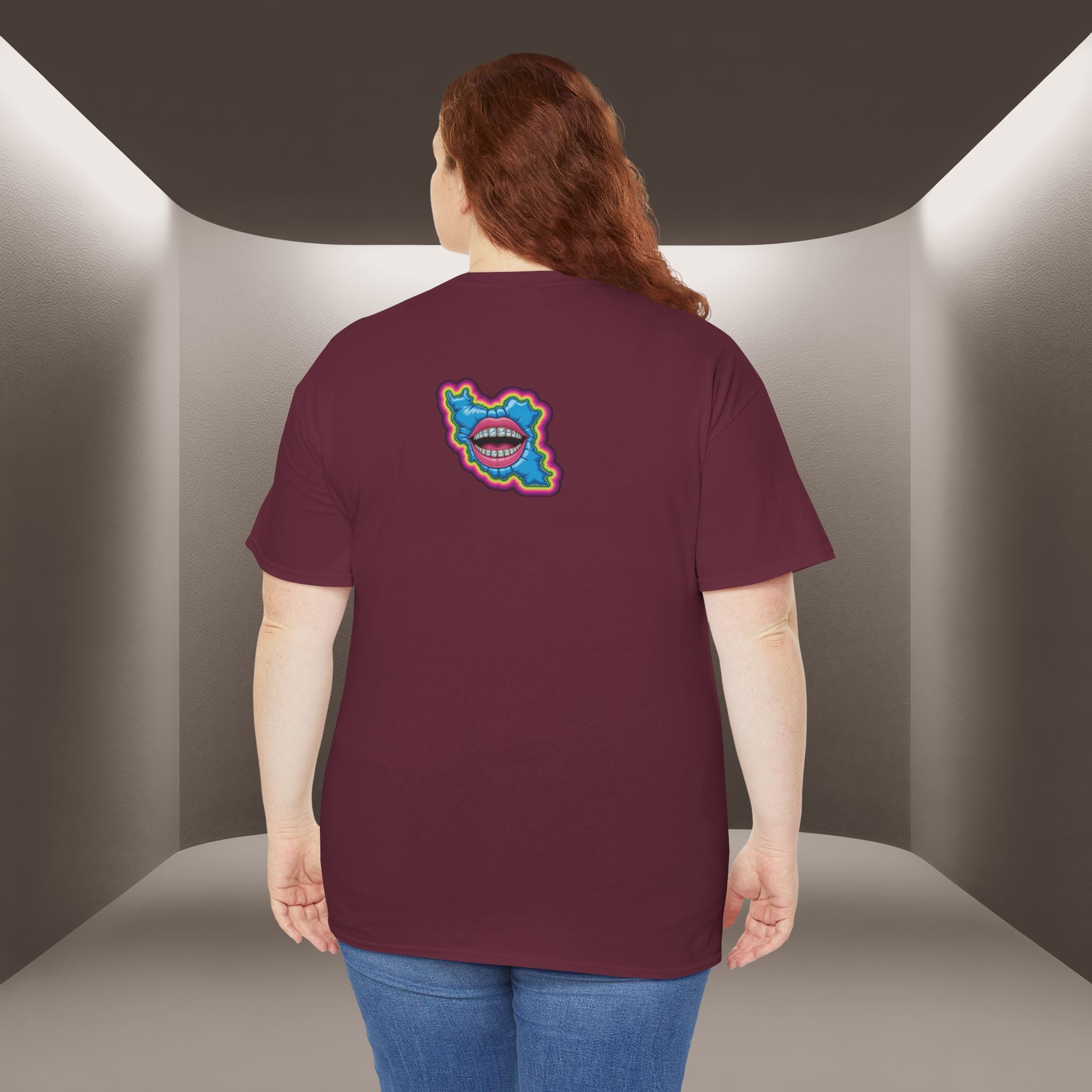 Neon Skull in Iran's map shape T-Shirt — Premium Quality