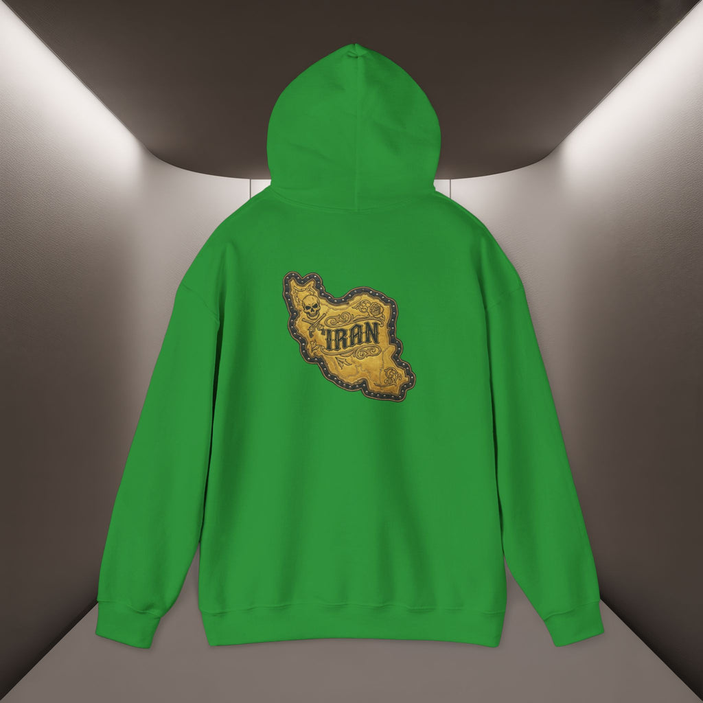 Iran's map Patch Unisex Hooded sweatshirt" - Premium Quality