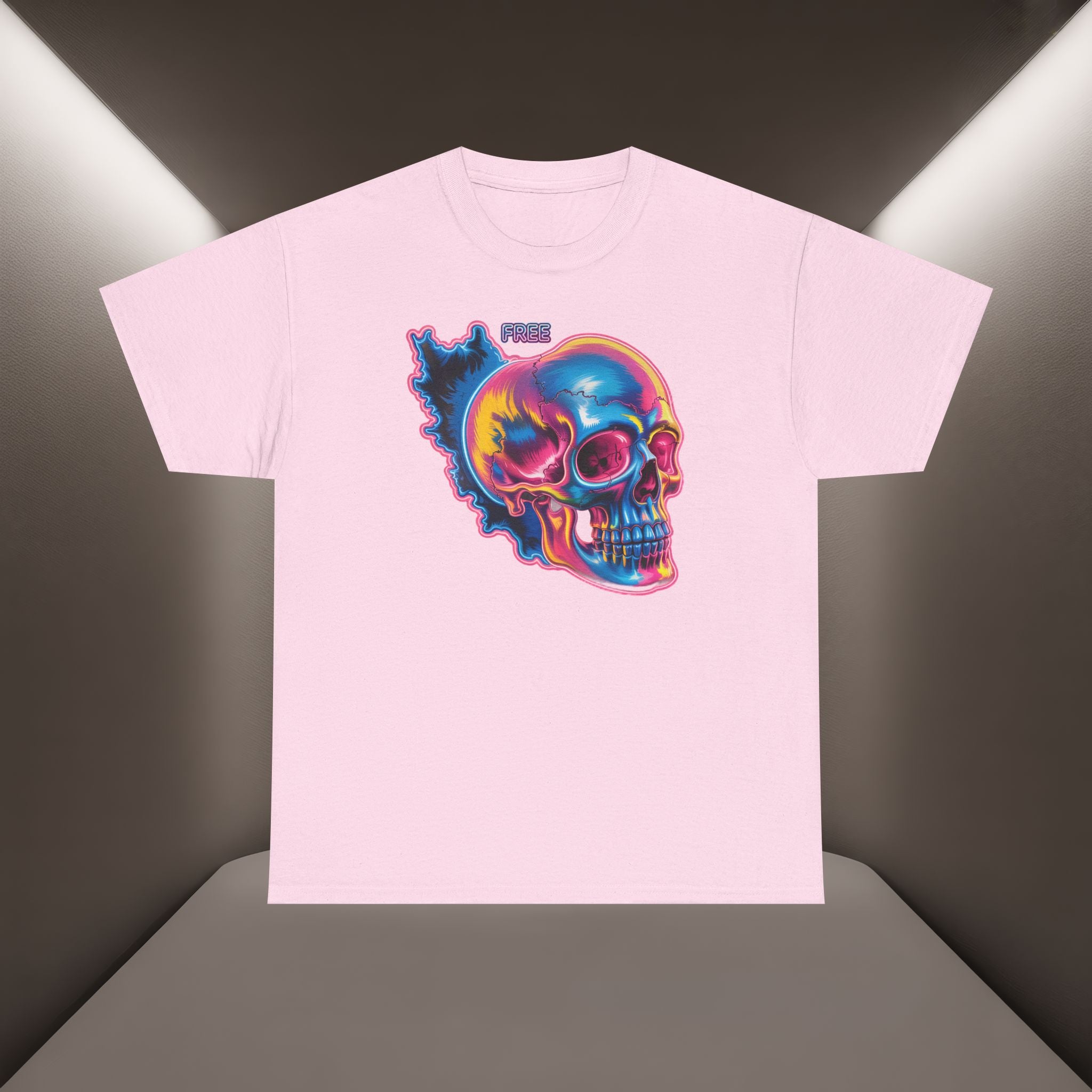 Neon Skull in Iran's map shape T-Shirt — Premium Quality
