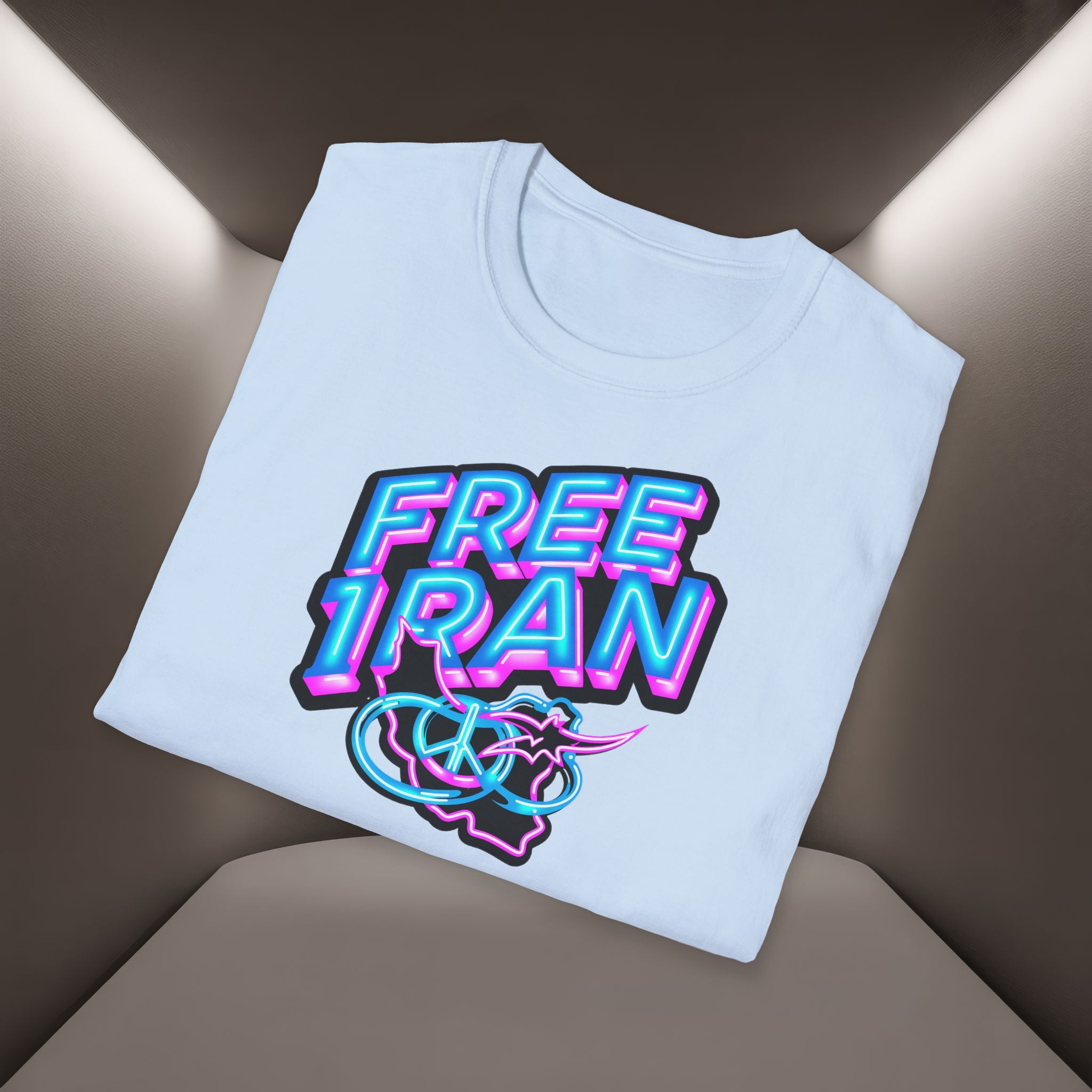 Free Iran T-Shirt — Neon design, Premium Quality