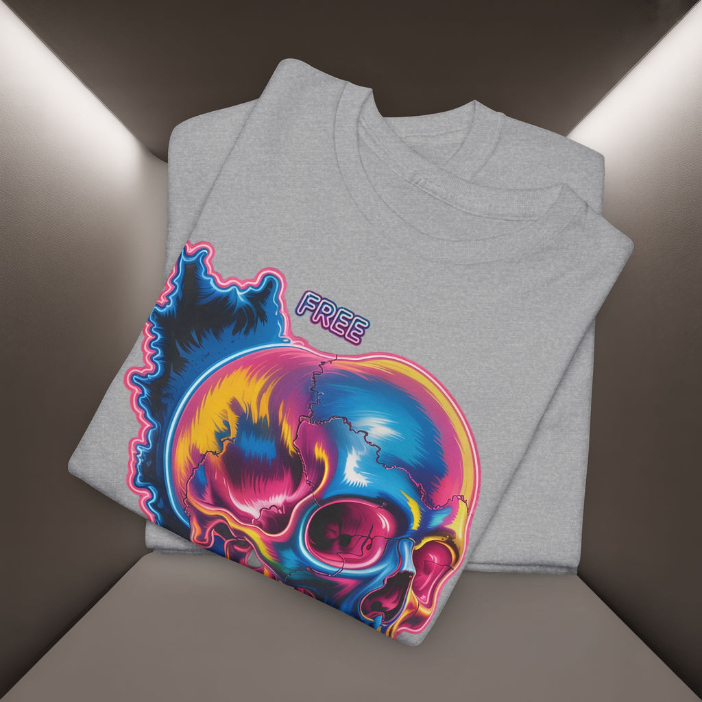 Neon Skull in Iran's map shape T-Shirt — Premium Quality