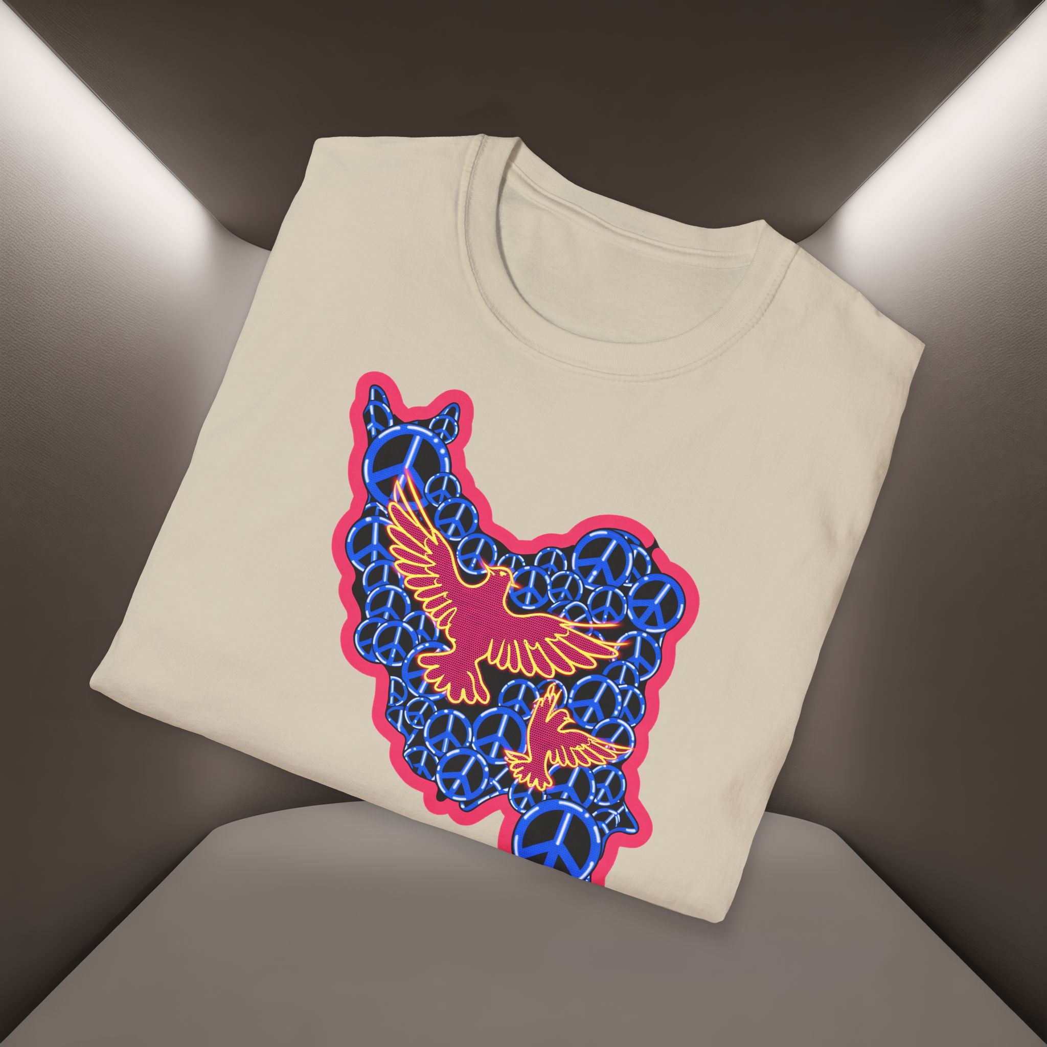 Free Iran Graphic T-Shirt — Iran Map with Peace symbols- Premium Quality