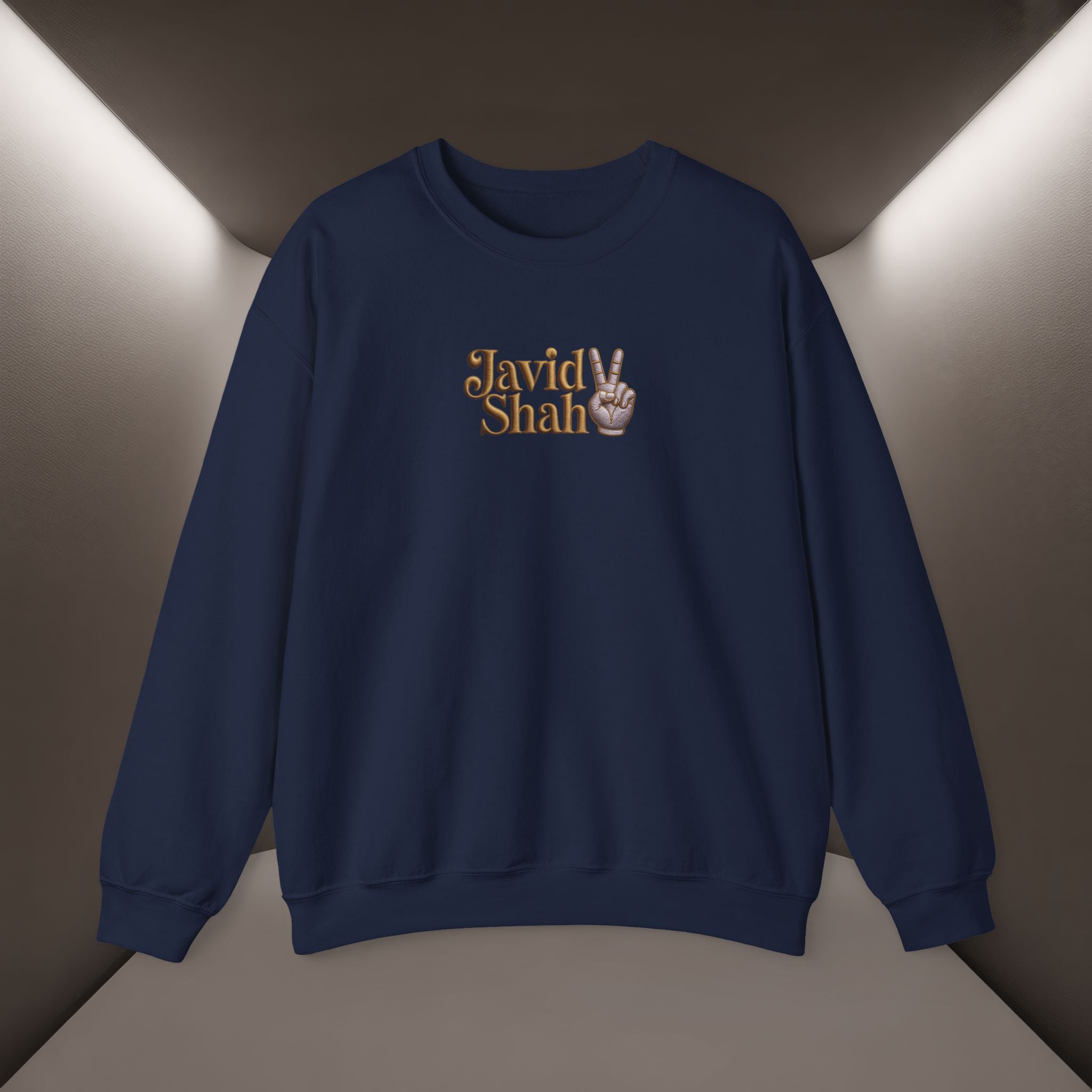Javid Shah Peace Sign printed Sweatshirt — Vintage Script Logo Crewneck