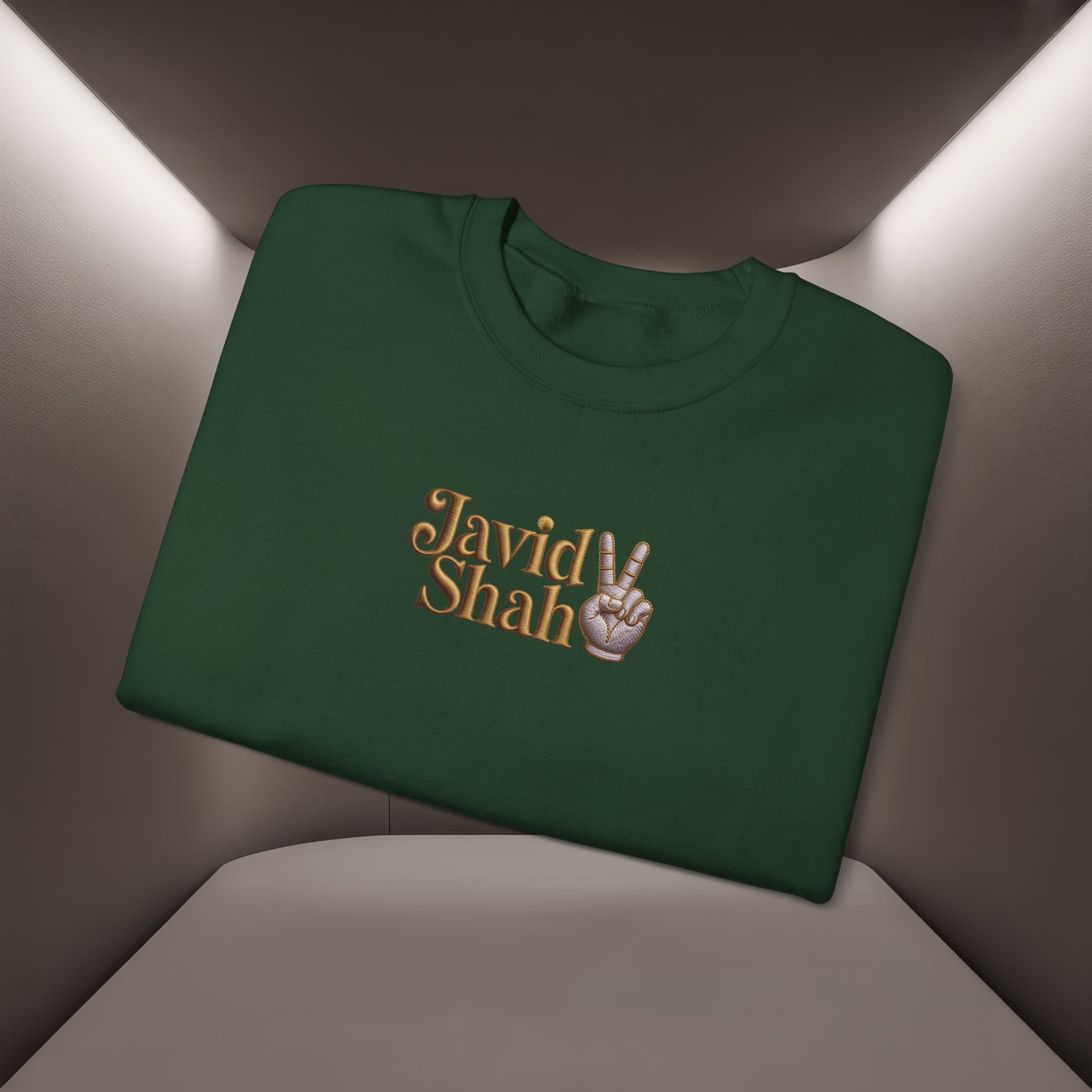 Javid Shah Peace Sign printed Sweatshirt — Vintage Script Logo Crewneck