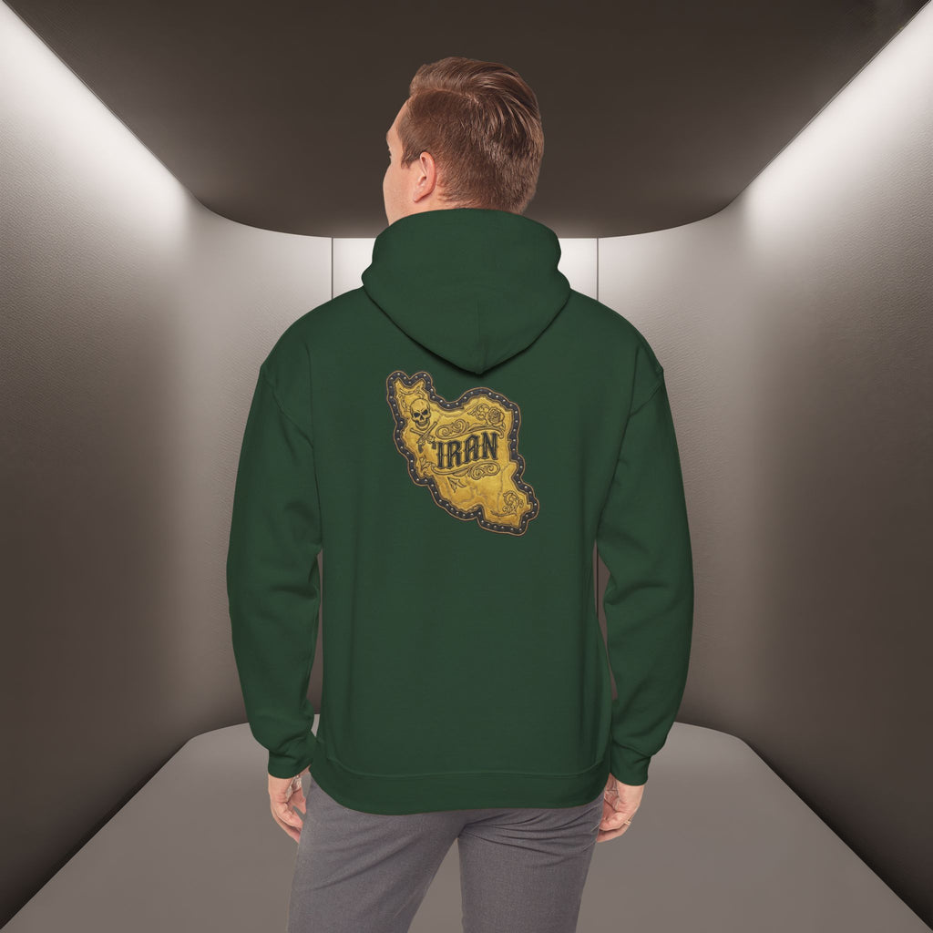 Iran's map Patch Unisex Hooded sweatshirt" - Premium Quality