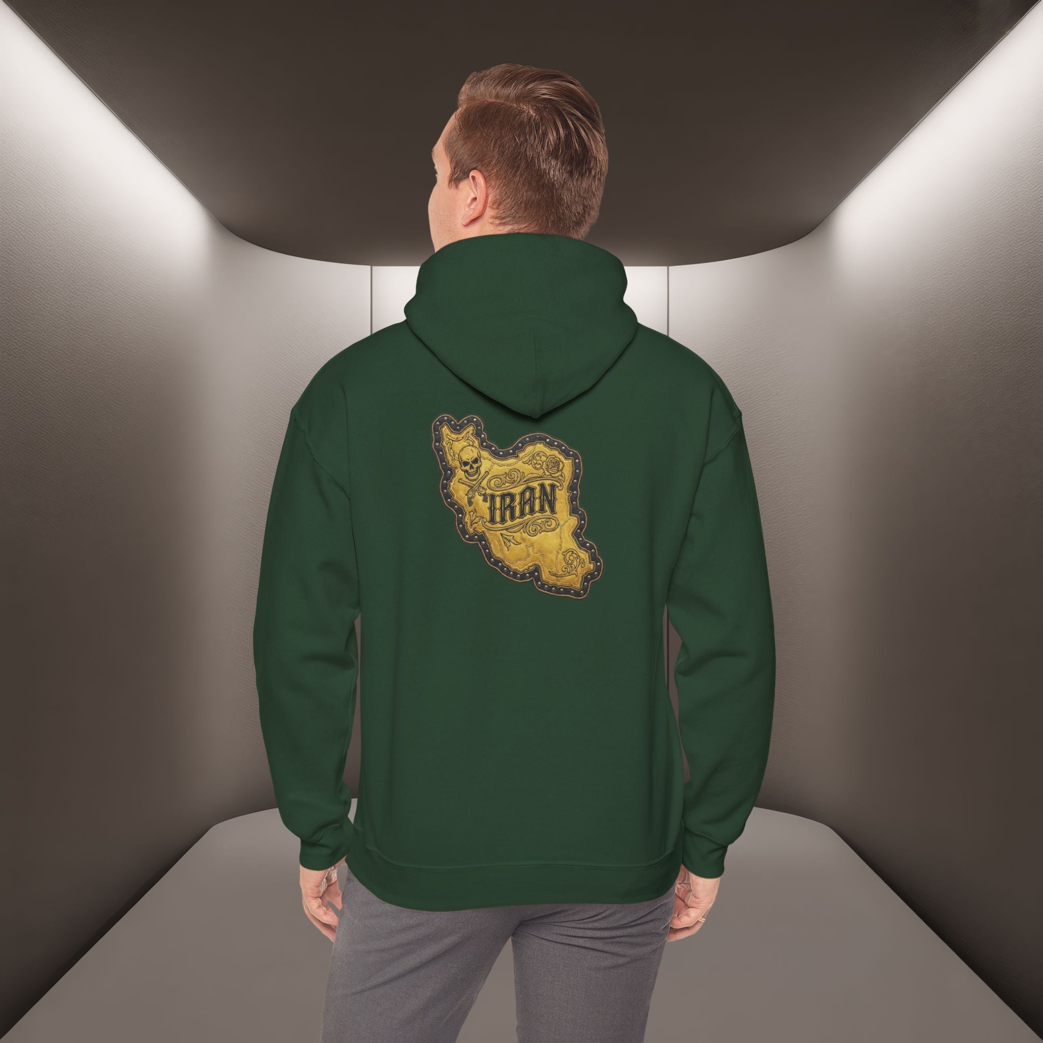 Iran's map Patch Unisex Hooded sweatshirt" - Premium Quality