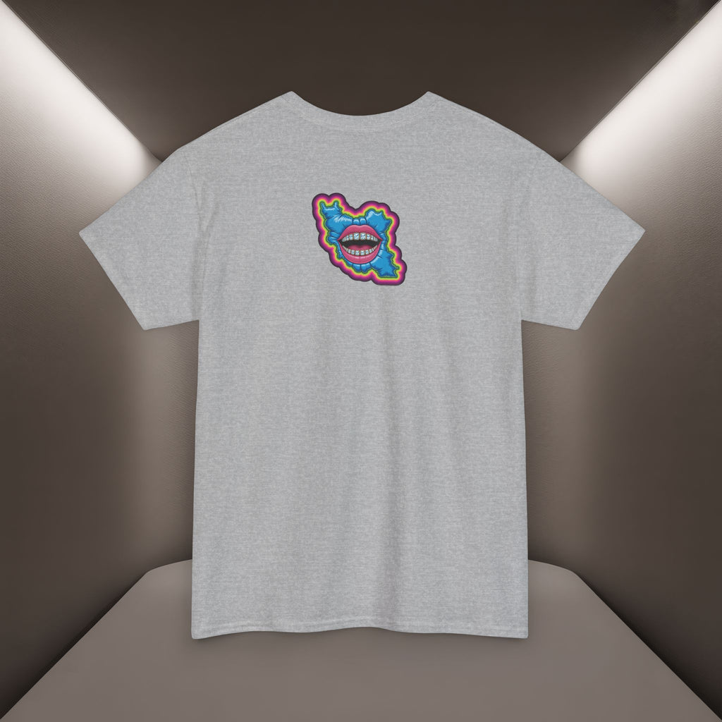 Neon Skull in Iran's map shape T-Shirt — Premium Quality