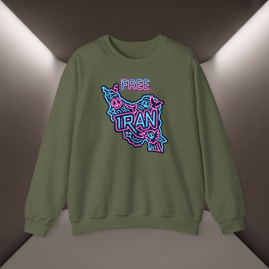 Free Iran Sweatshirt – Neon design, Premium Quality