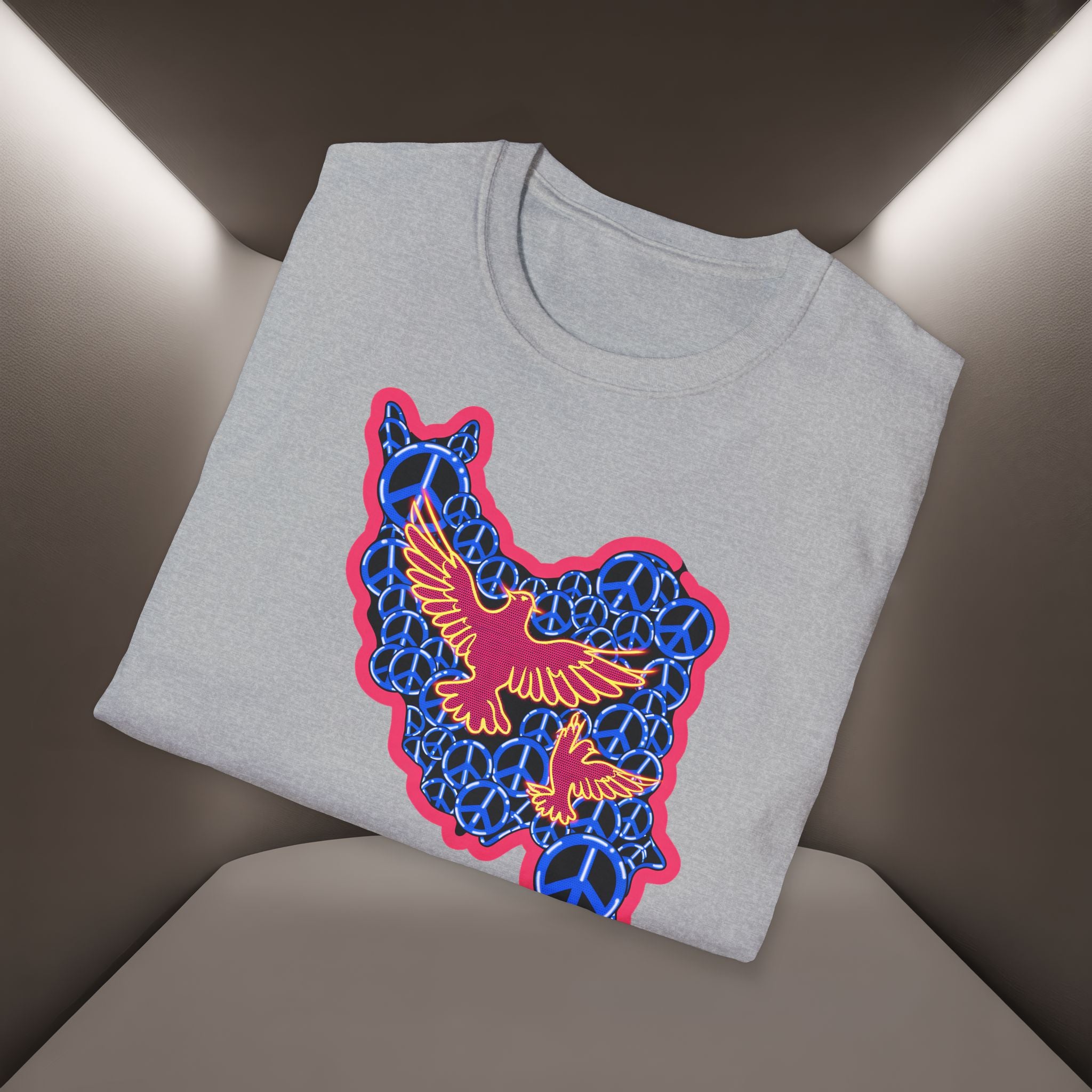 Free Iran Graphic T-Shirt — Iran Map with Peace symbols- Premium Quality