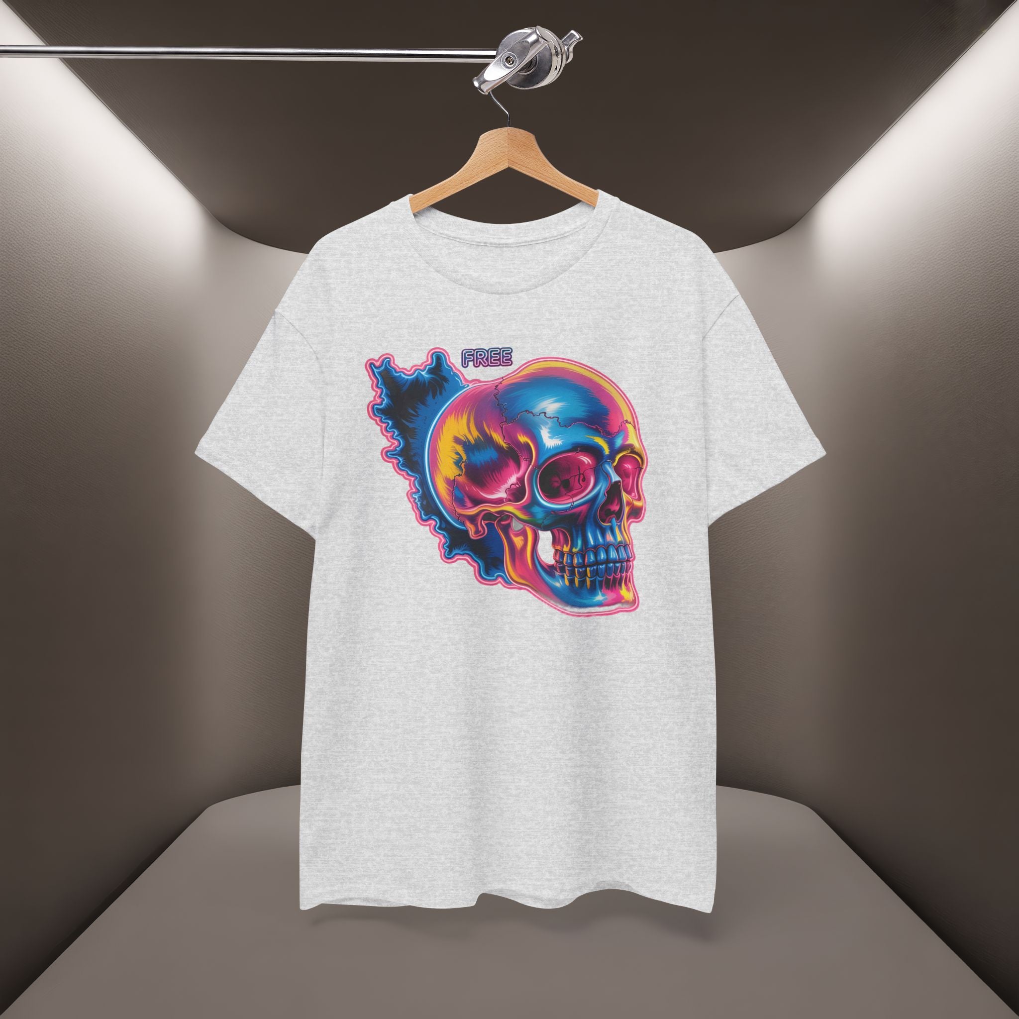 Neon Skull in Iran's map shape T-Shirt — Premium Quality