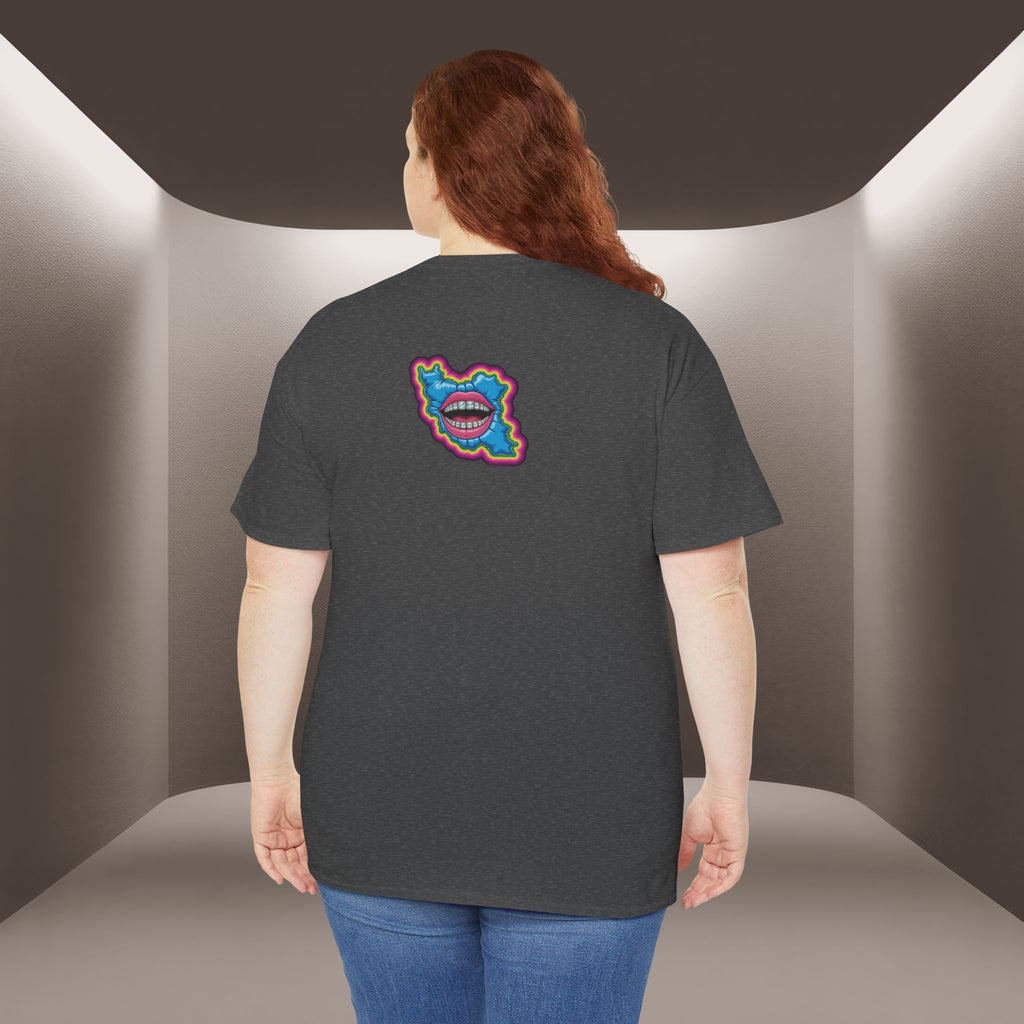Neon Skull in Iran's map shape T-Shirt — Premium Quality