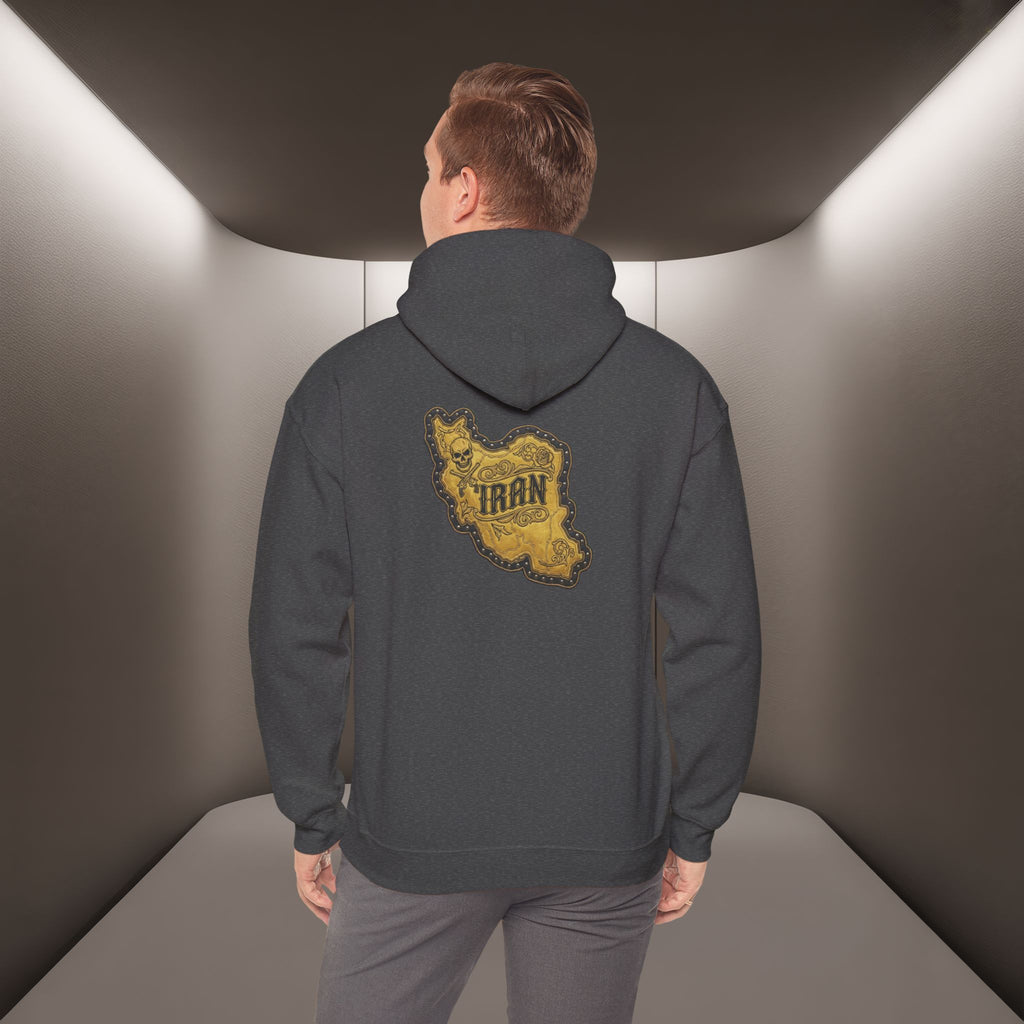 Iran's map Patch Unisex Hooded sweatshirt" - Premium Quality