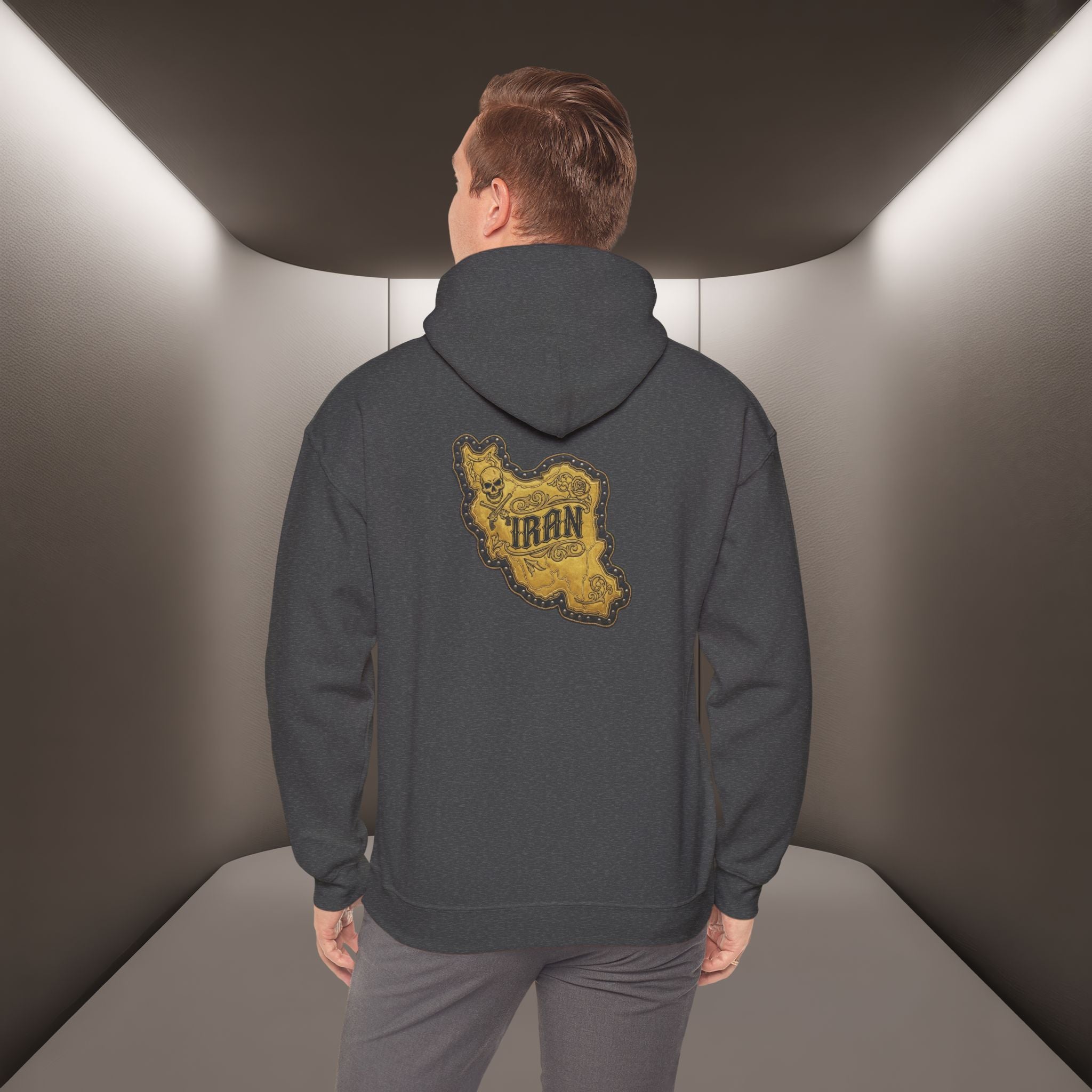 Iran's map Patch Unisex Hooded sweatshirt" - Premium Quality