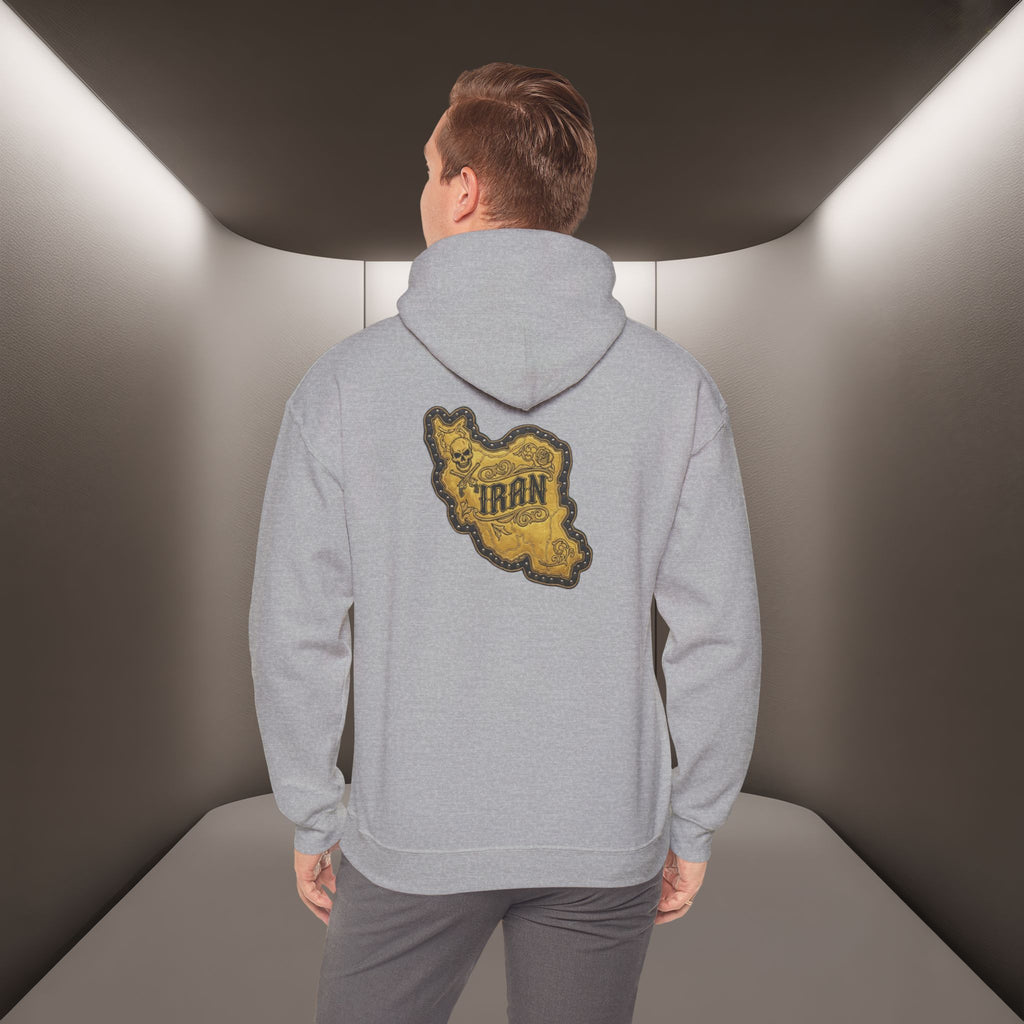 Iran's map Patch Unisex Hooded sweatshirt" - Premium Quality