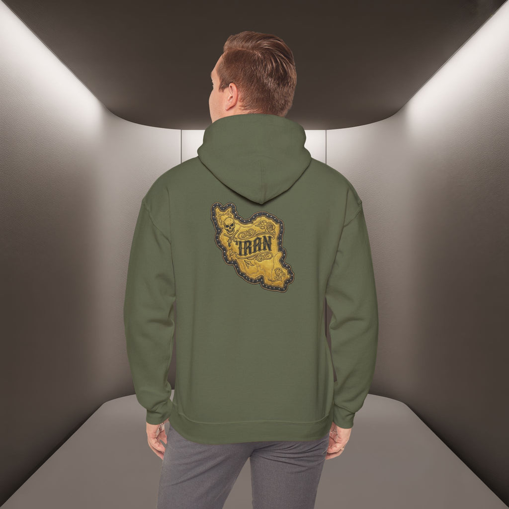 Iran's map Patch Unisex Hooded sweatshirt" - Premium Quality