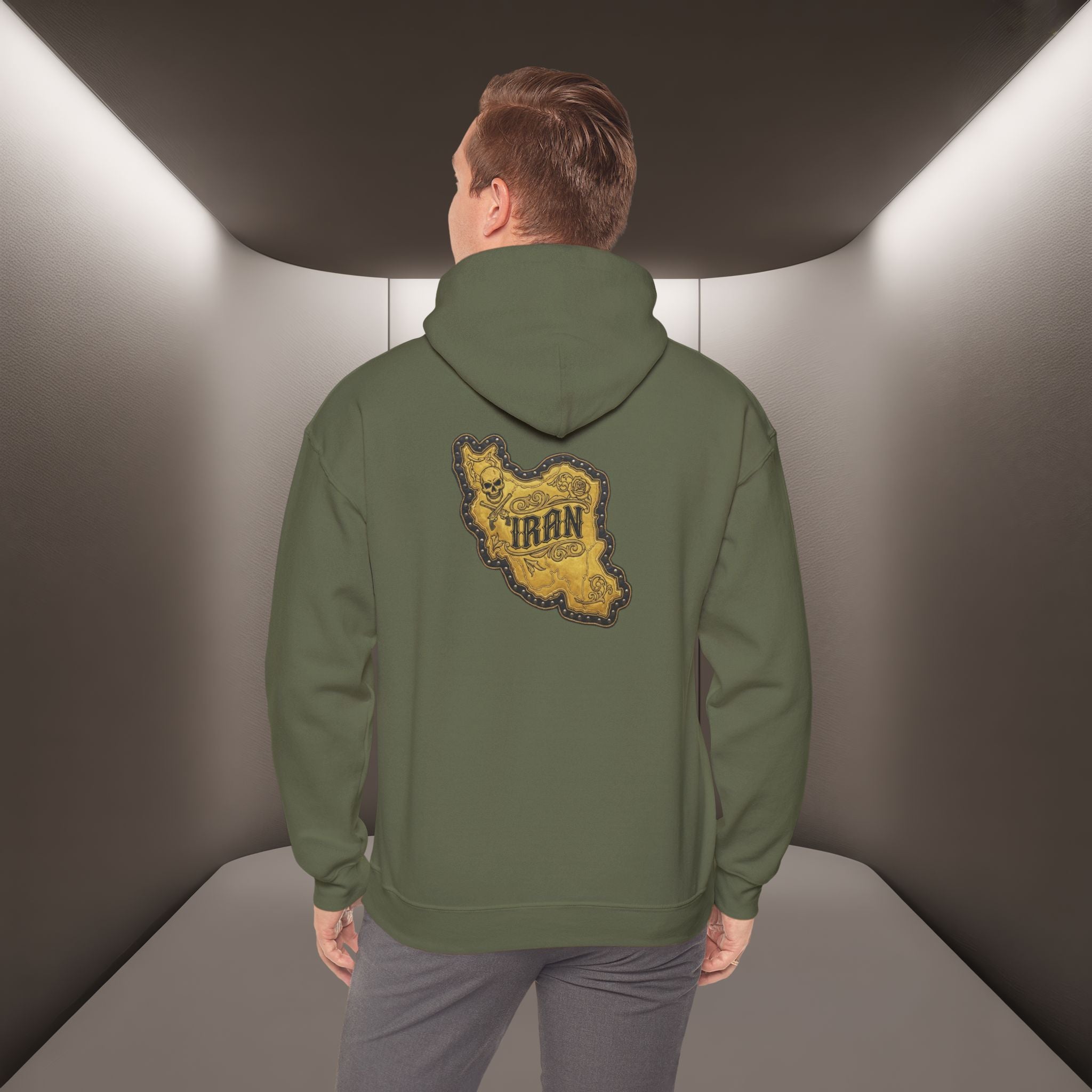 Iran's map Patch Unisex Hooded sweatshirt" - Premium Quality