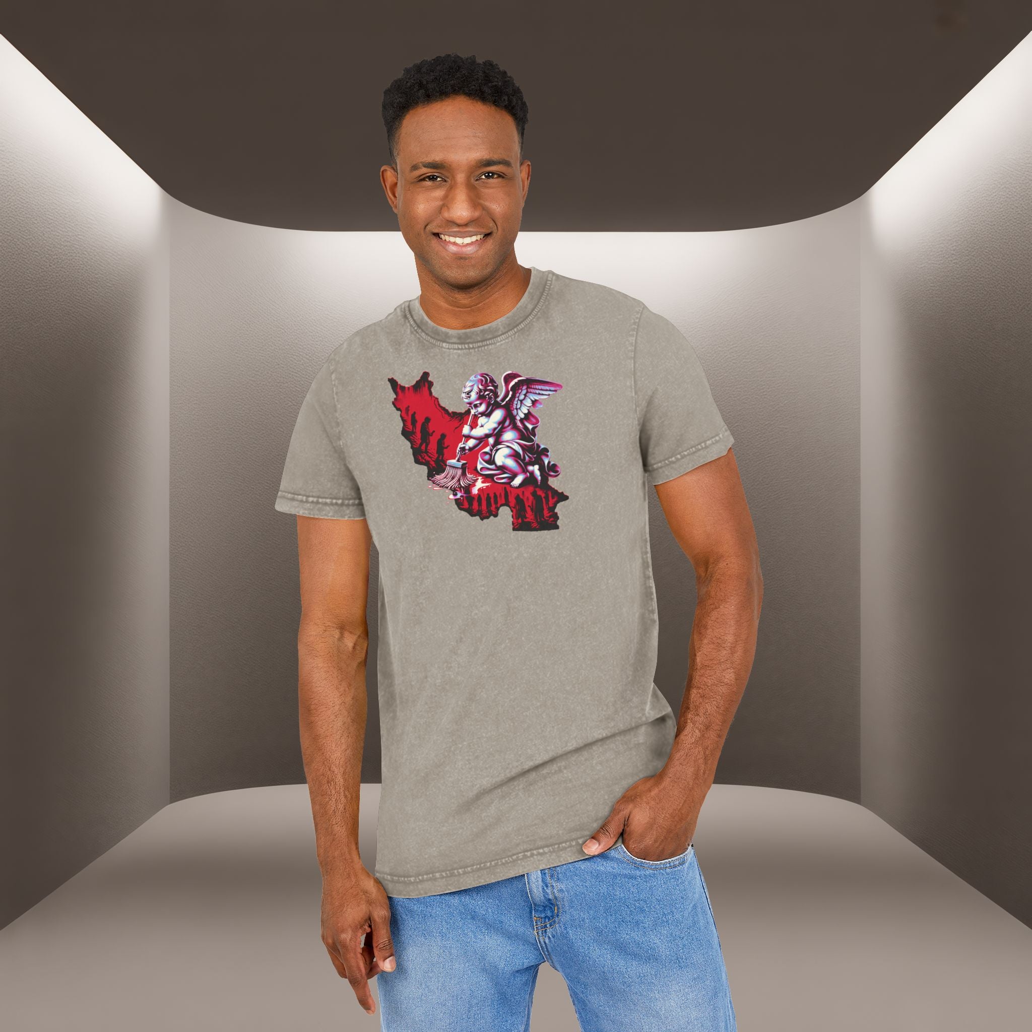 Iran's map Conceptual tshirt- Acid Wash Tee