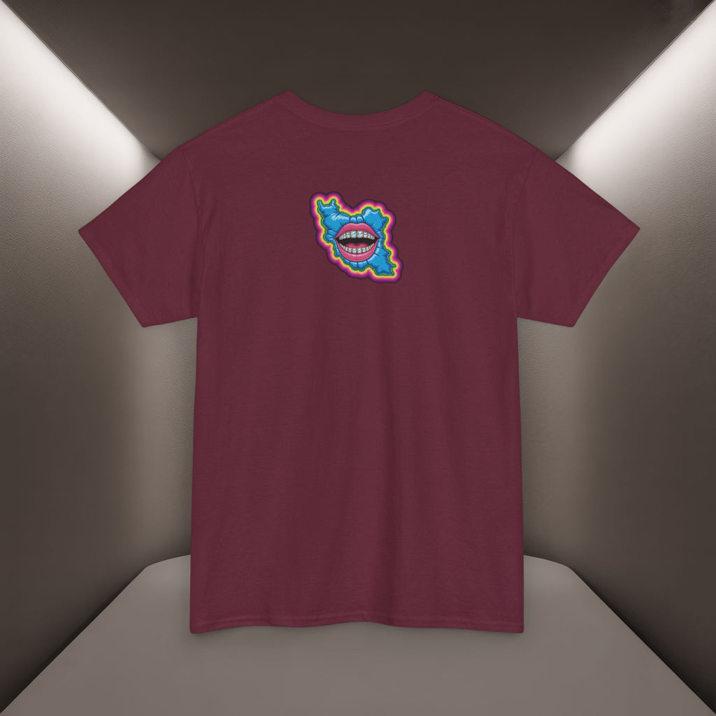 Neon Skull in Iran's map shape T-Shirt — Premium Quality