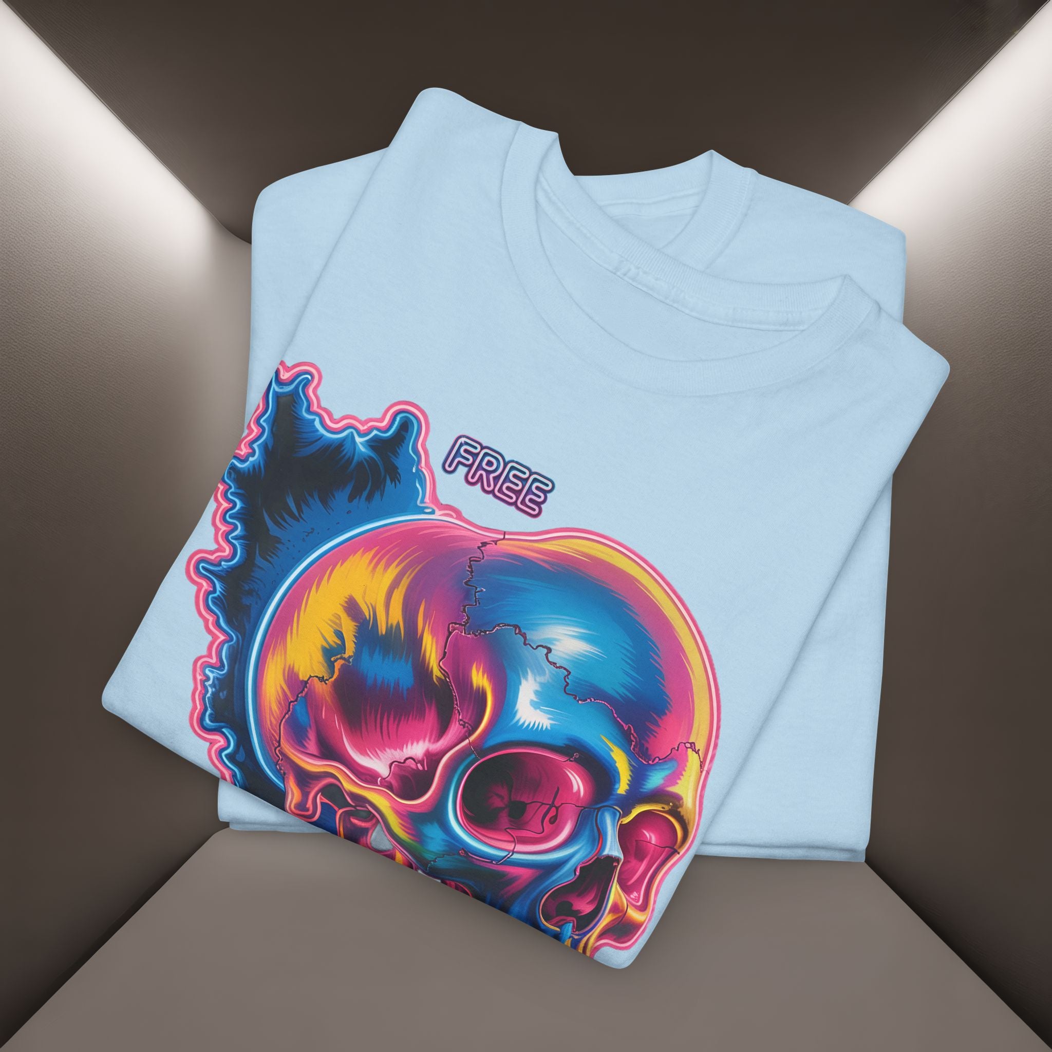 Neon Skull in Iran's map shape T-Shirt — Premium Quality