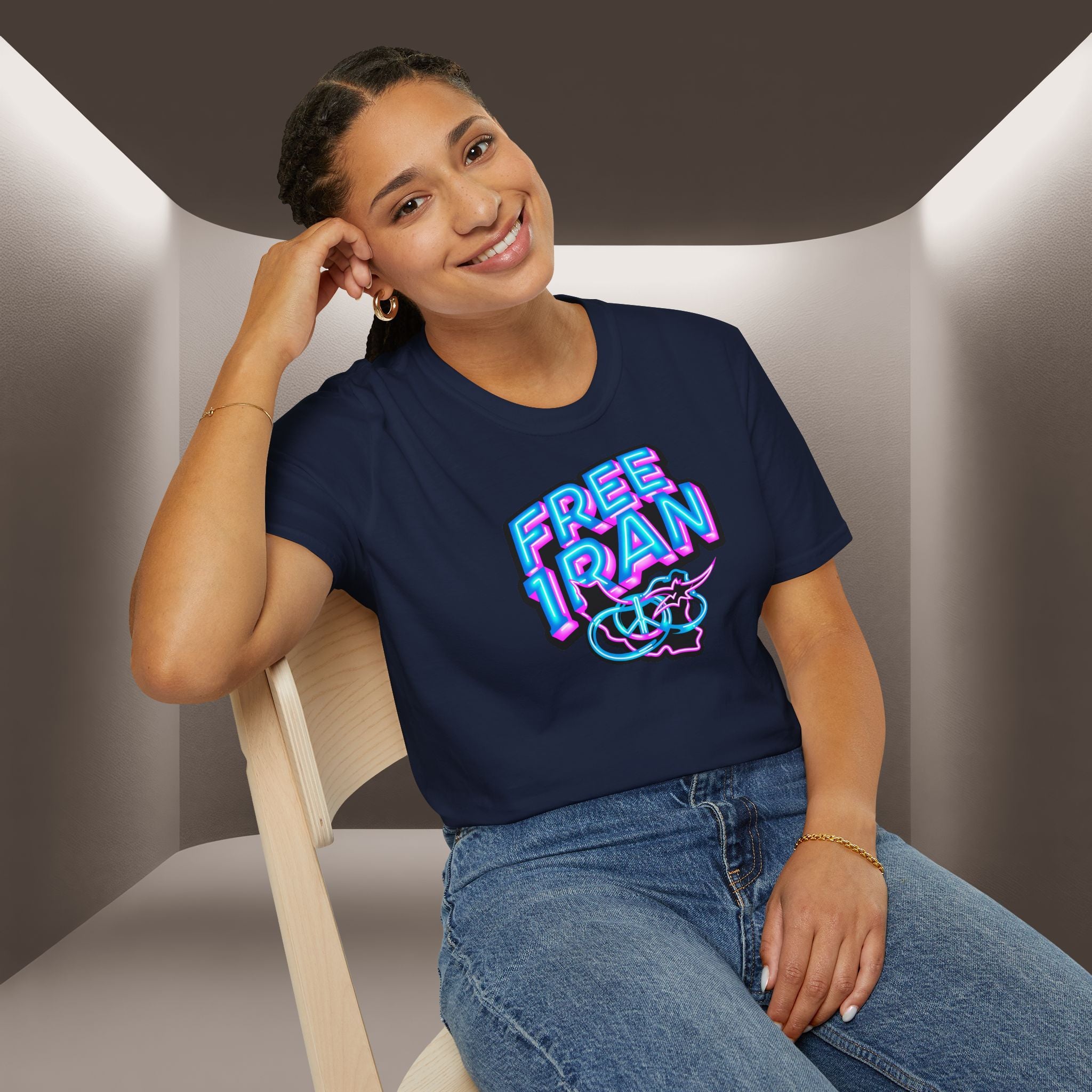 Free Iran T-Shirt — Neon design, Premium Quality