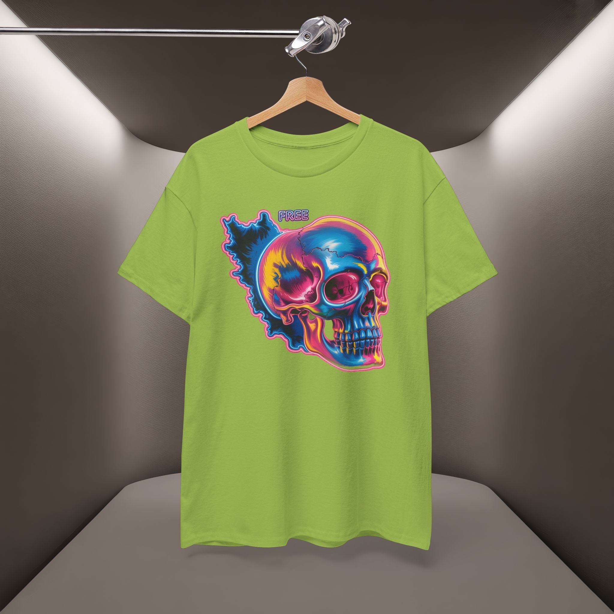 Neon Skull in Iran's map shape T-Shirt — Premium Quality
