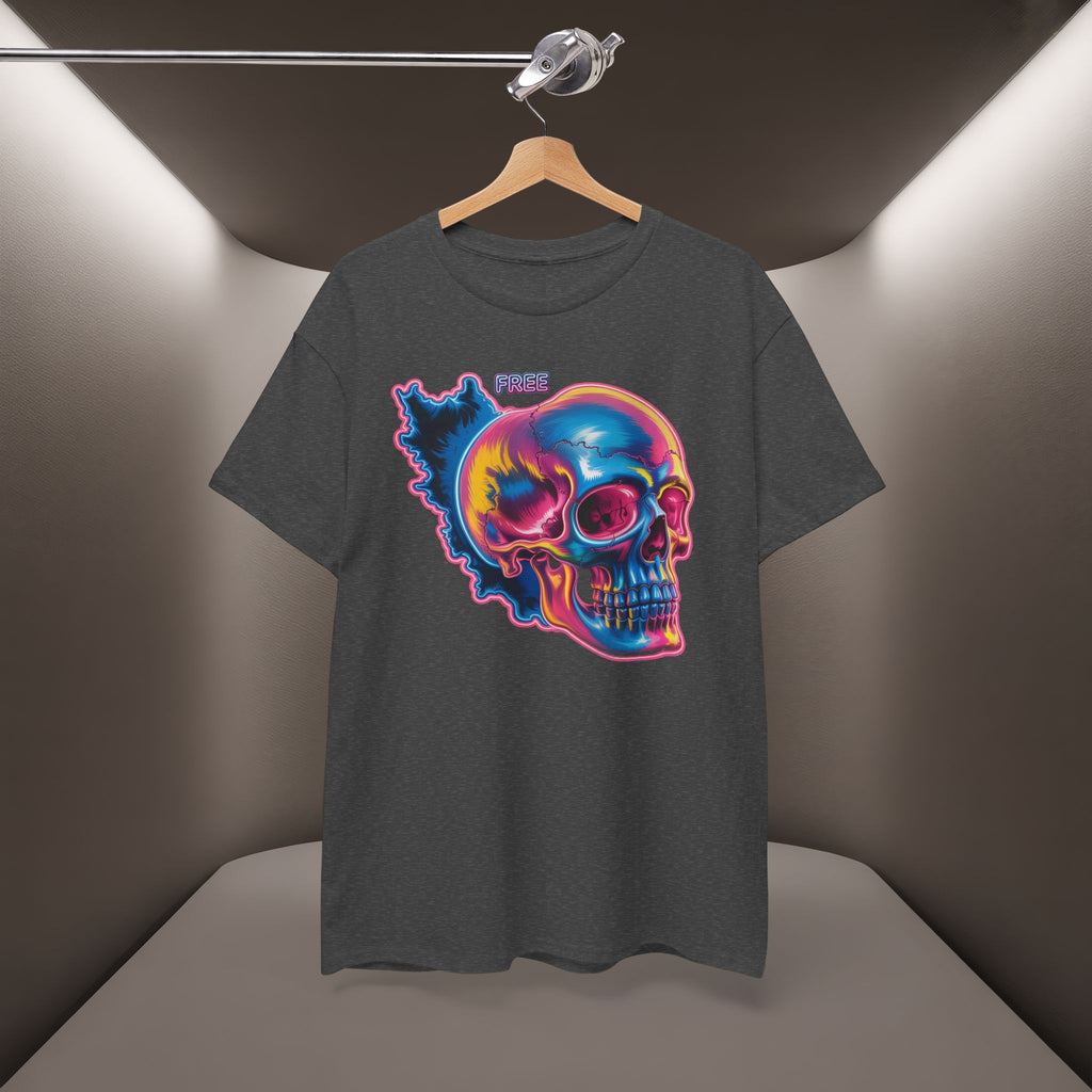 Neon Skull in Iran's map shape T-Shirt — Premium Quality