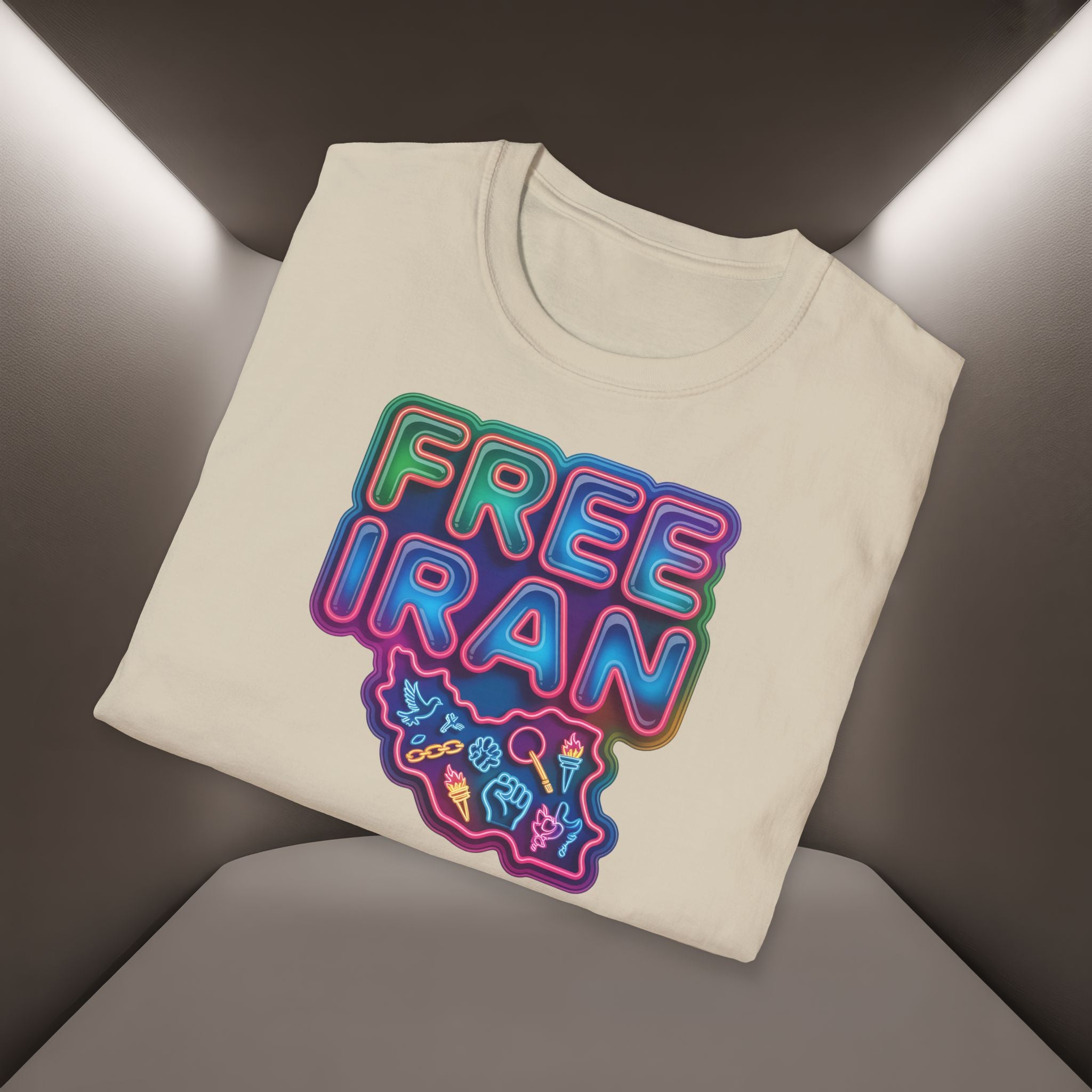 Free Iran T-Shirt — Neon Style, Premium Quality