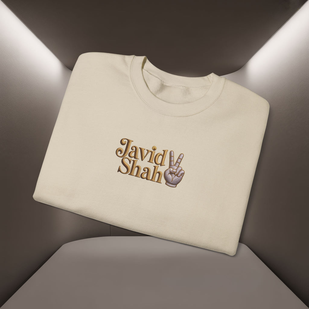 Javid Shah Peace Sign printed Sweatshirt — Vintage Script Logo Crewneck