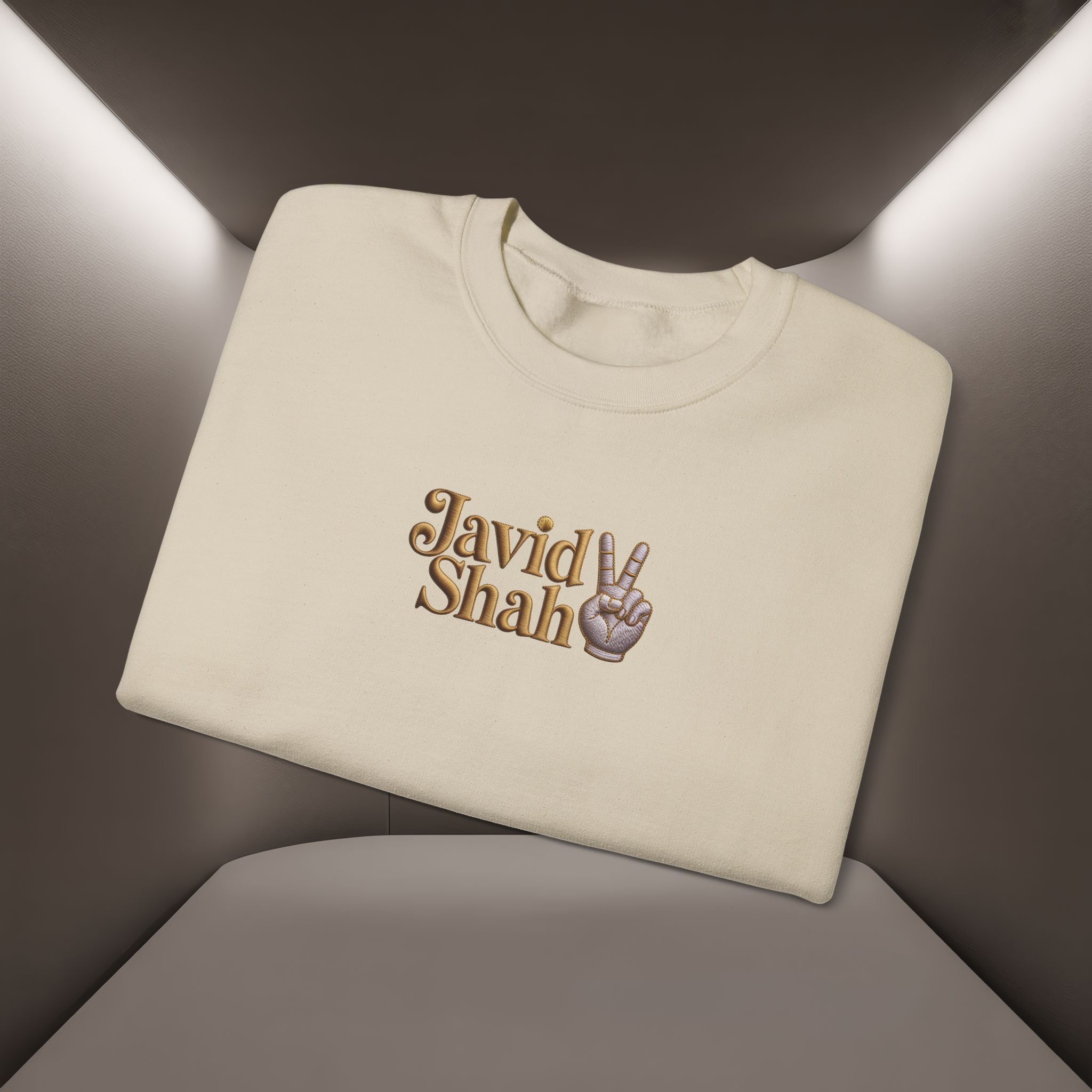 Javid Shah Peace Sign printed Sweatshirt — Vintage Script Logo Crewneck