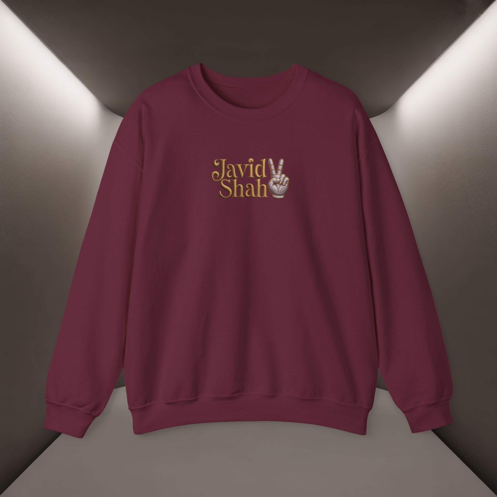 Javid Shah Peace Sign printed Sweatshirt — Vintage Script Logo Crewneck