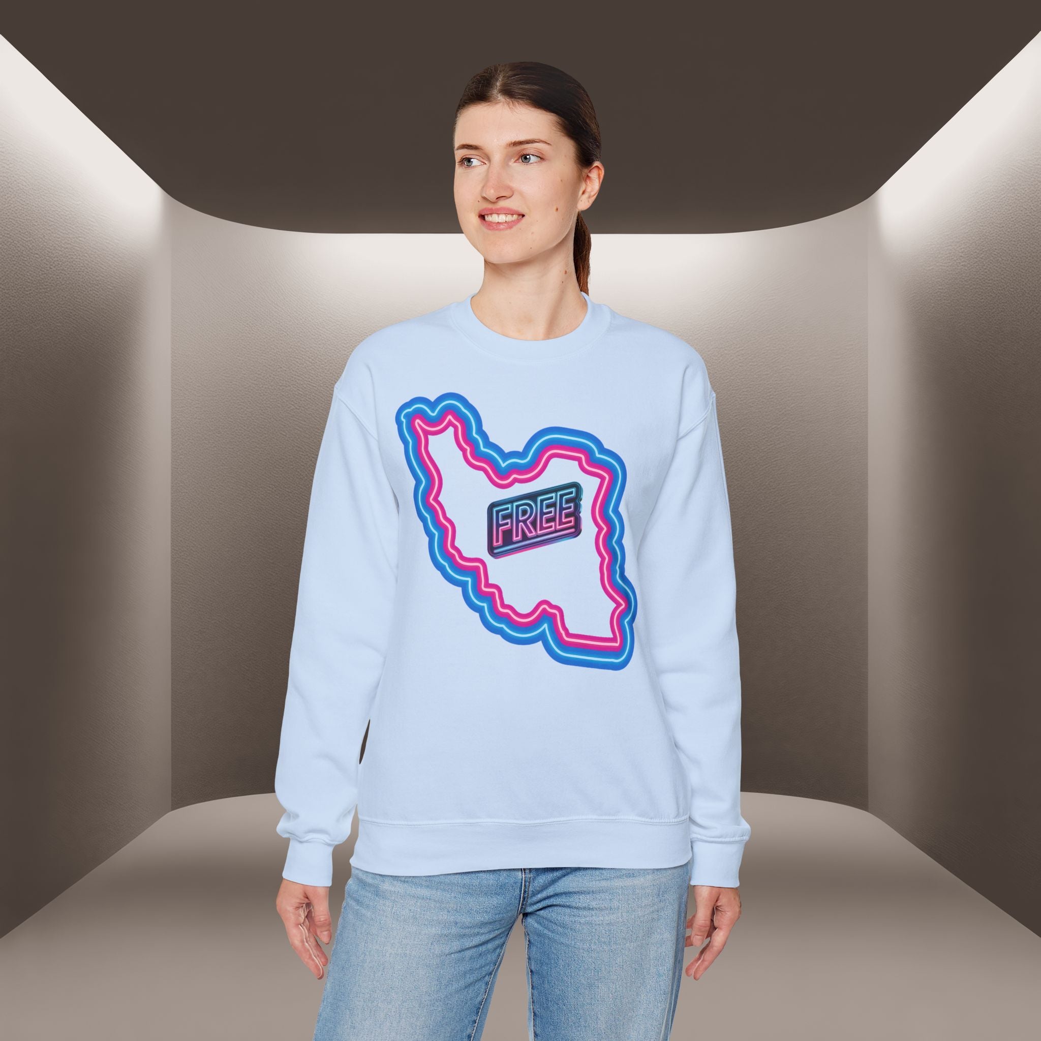 Free Iran Sweatshirt — Neon design - Premium Quality