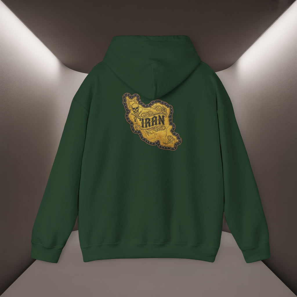 Iran's map Patch Unisex Hooded sweatshirt" - Premium Quality
