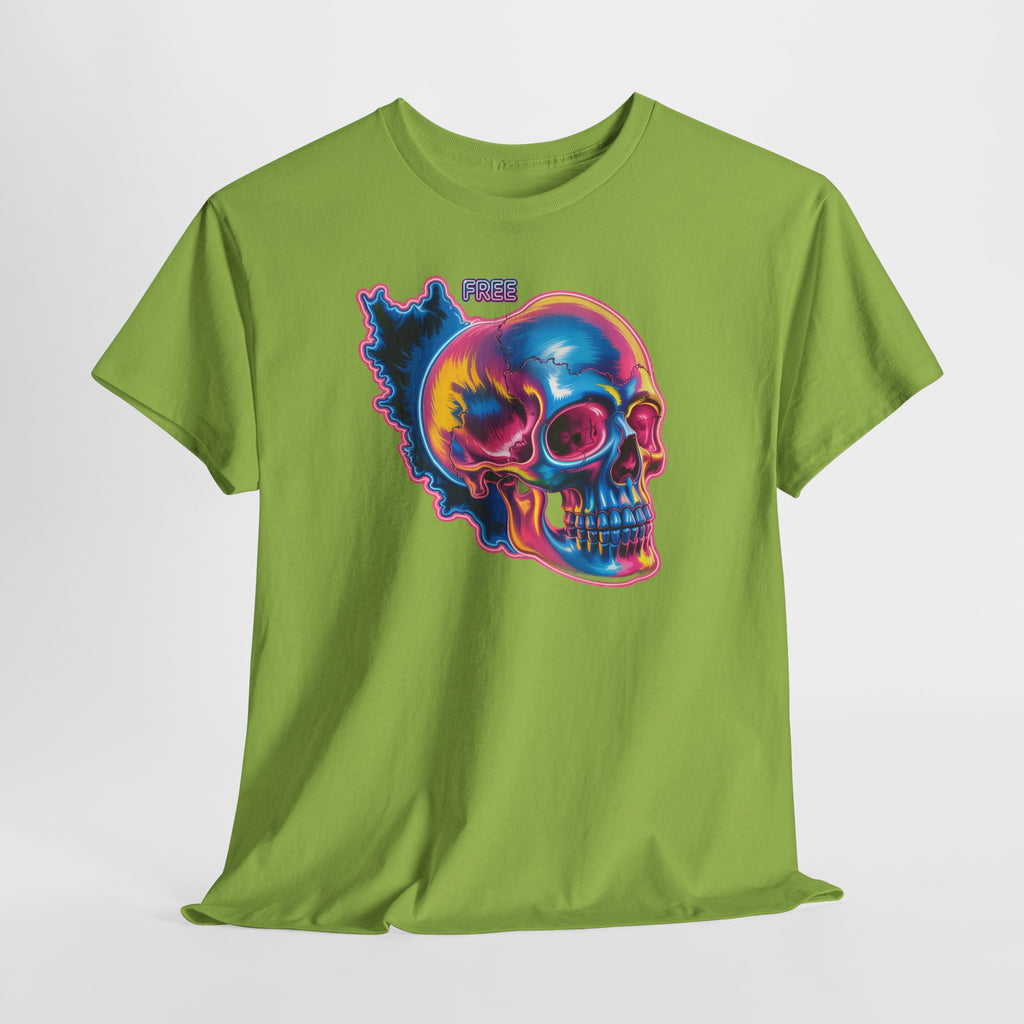 Neon Skull in Iran's map shape T-Shirt — Premium Quality