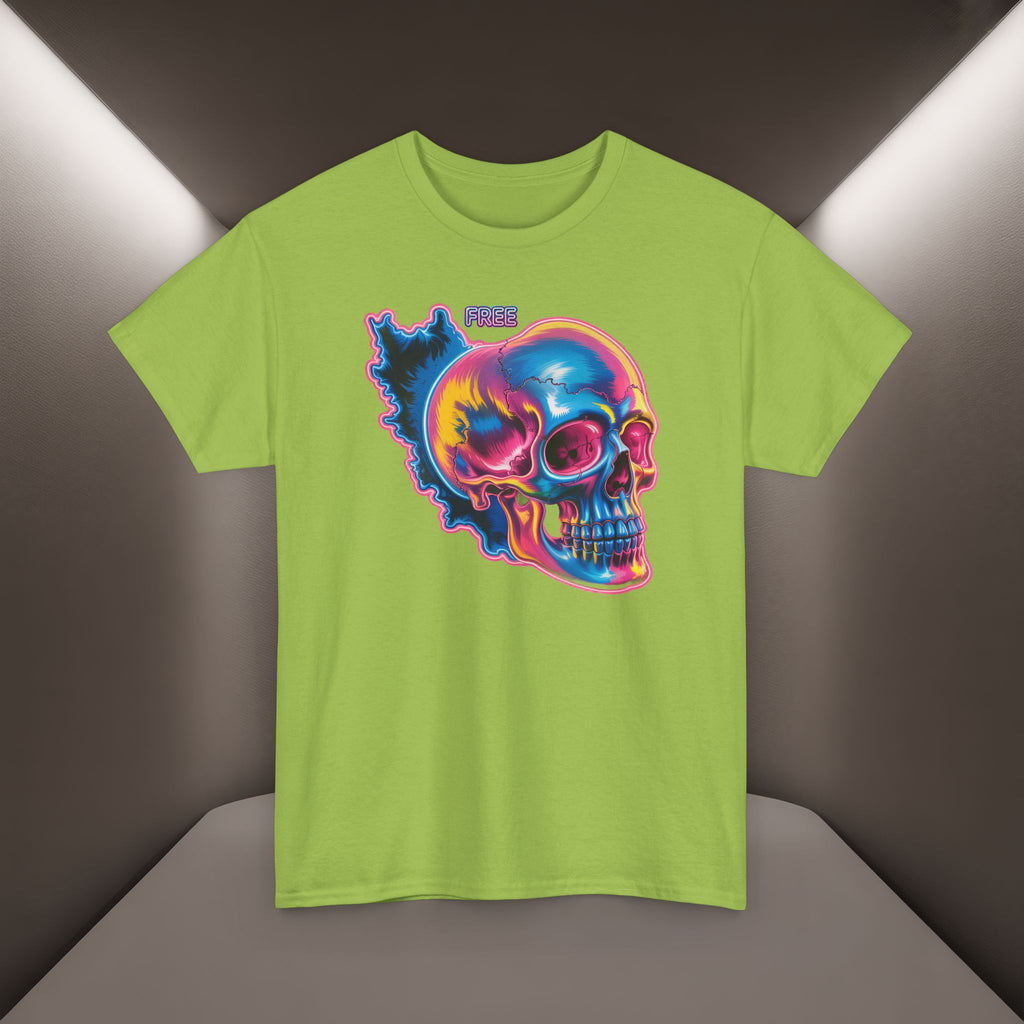 Neon Skull in Iran's map shape T-Shirt — Premium Quality