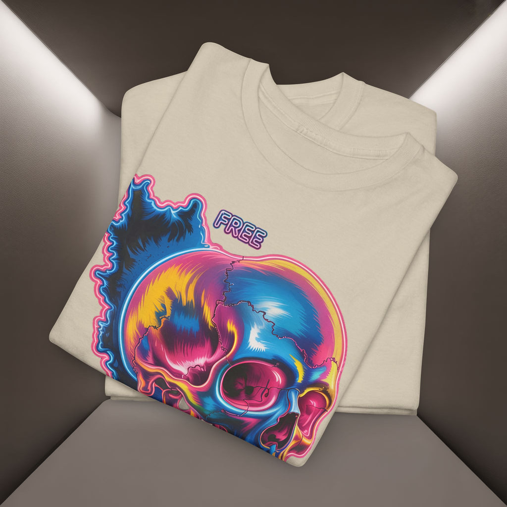 Neon Skull in Iran's map shape T-Shirt — Premium Quality