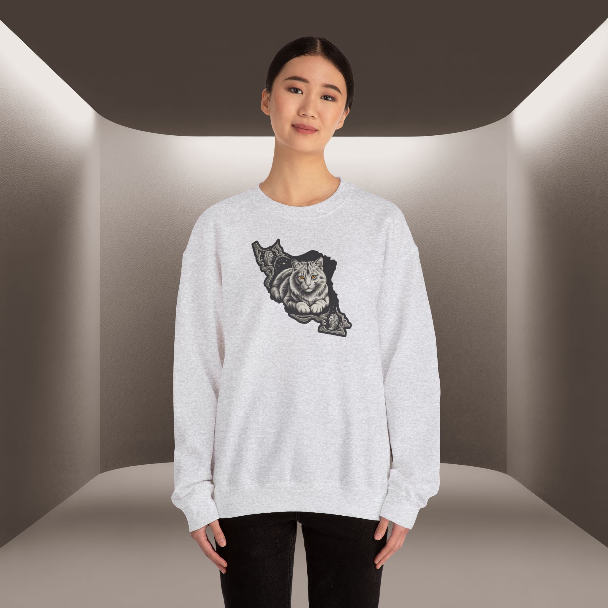 Persian Cat in a Persian Map design- unisex sweatshirt- Premium quality