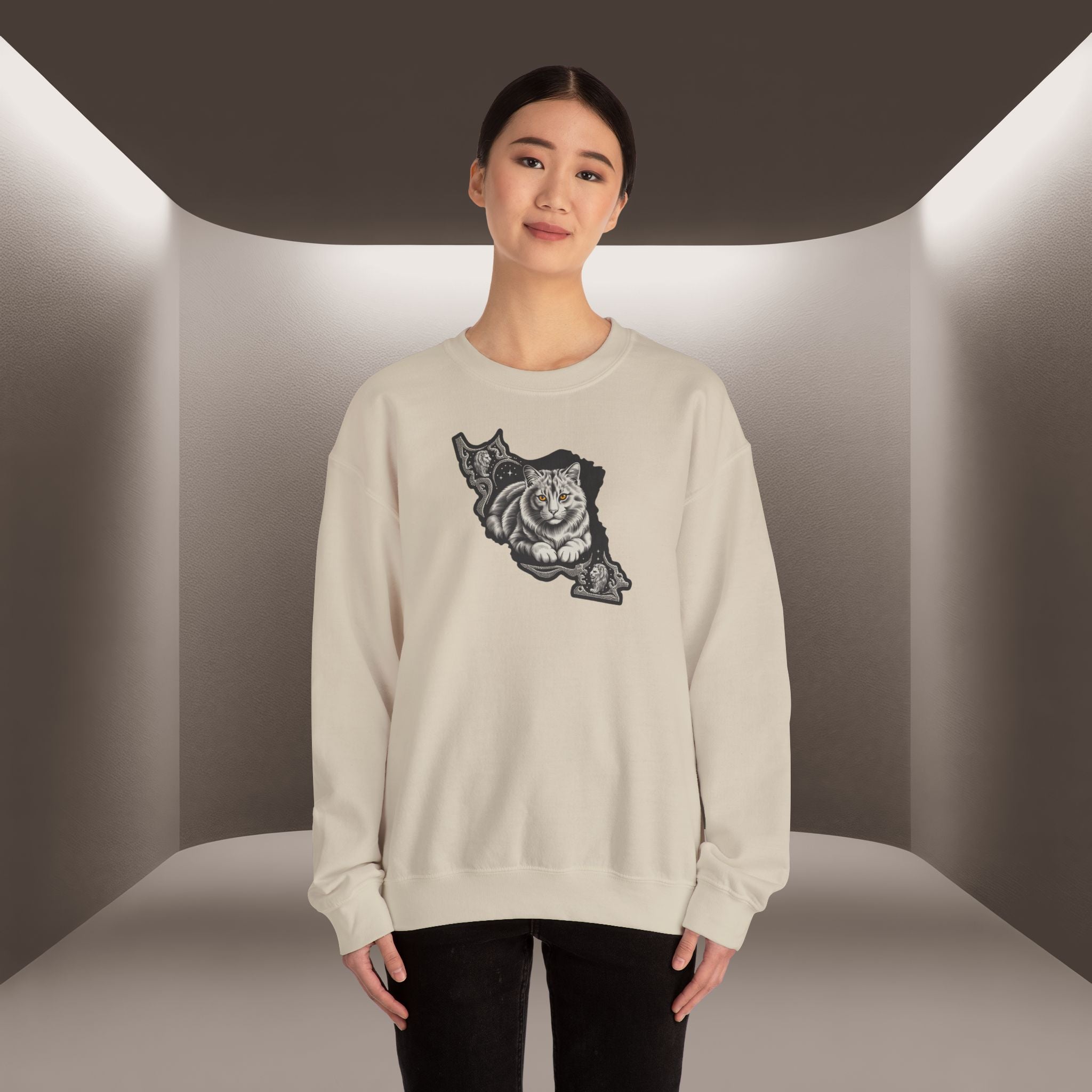 Persian Cat in a Persian Map design- unisex sweatshirt- Premium quality