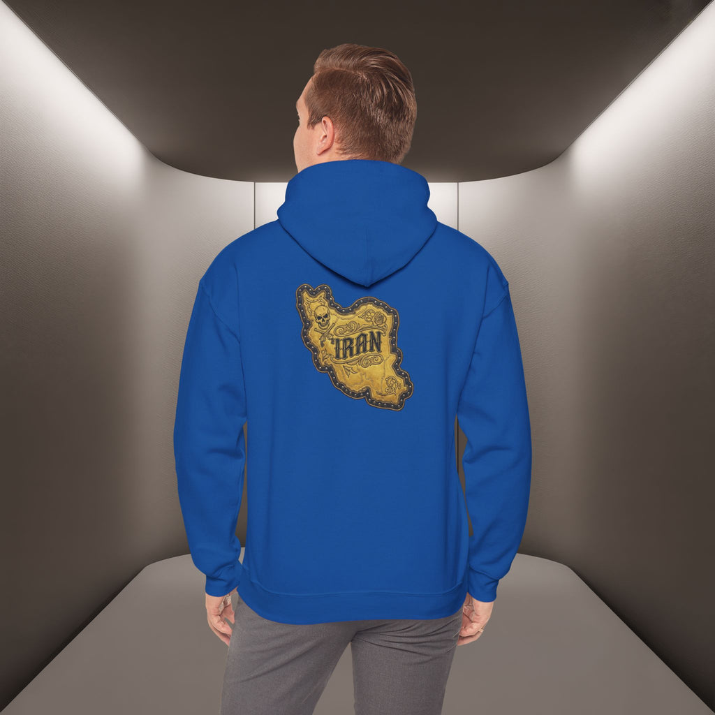 Iran's map Patch Unisex Hooded sweatshirt" - Premium Quality