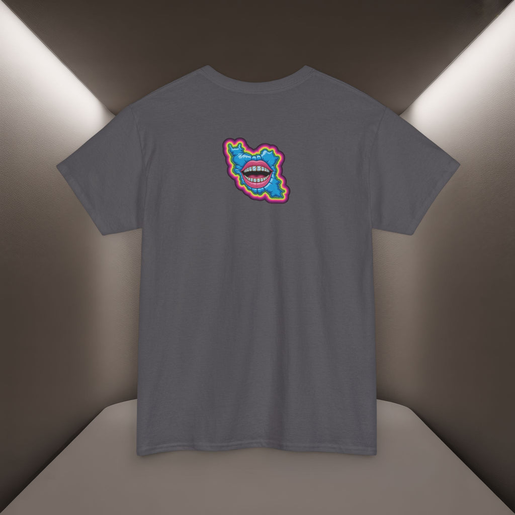 Neon Skull in Iran's map shape T-Shirt — Premium Quality