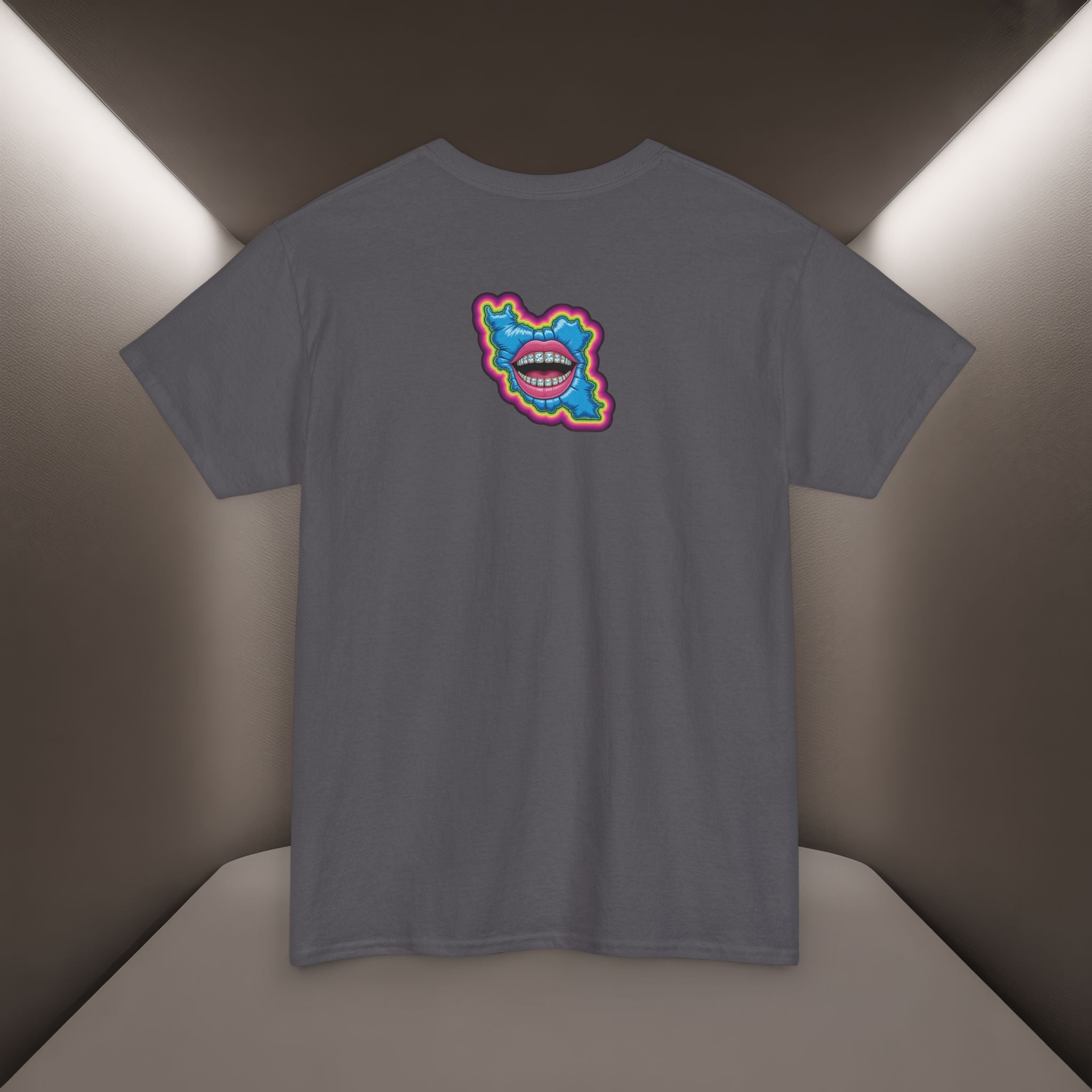 Neon Skull in Iran's map shape T-Shirt — Premium Quality