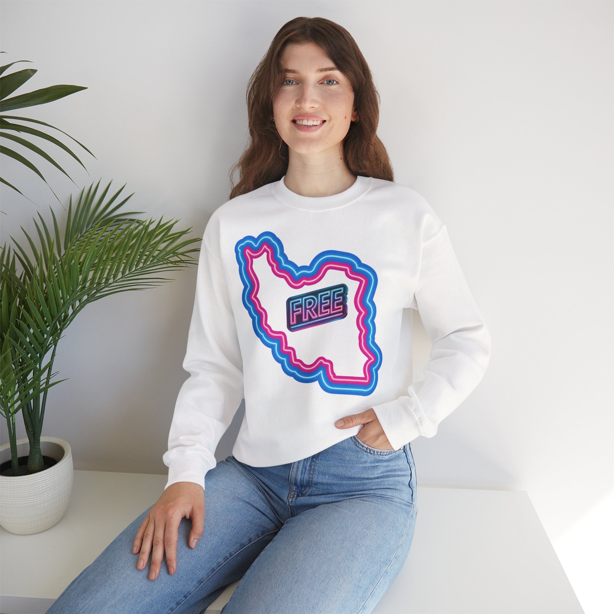 Free Iran Sweatshirt — Neon design - Premium Quality