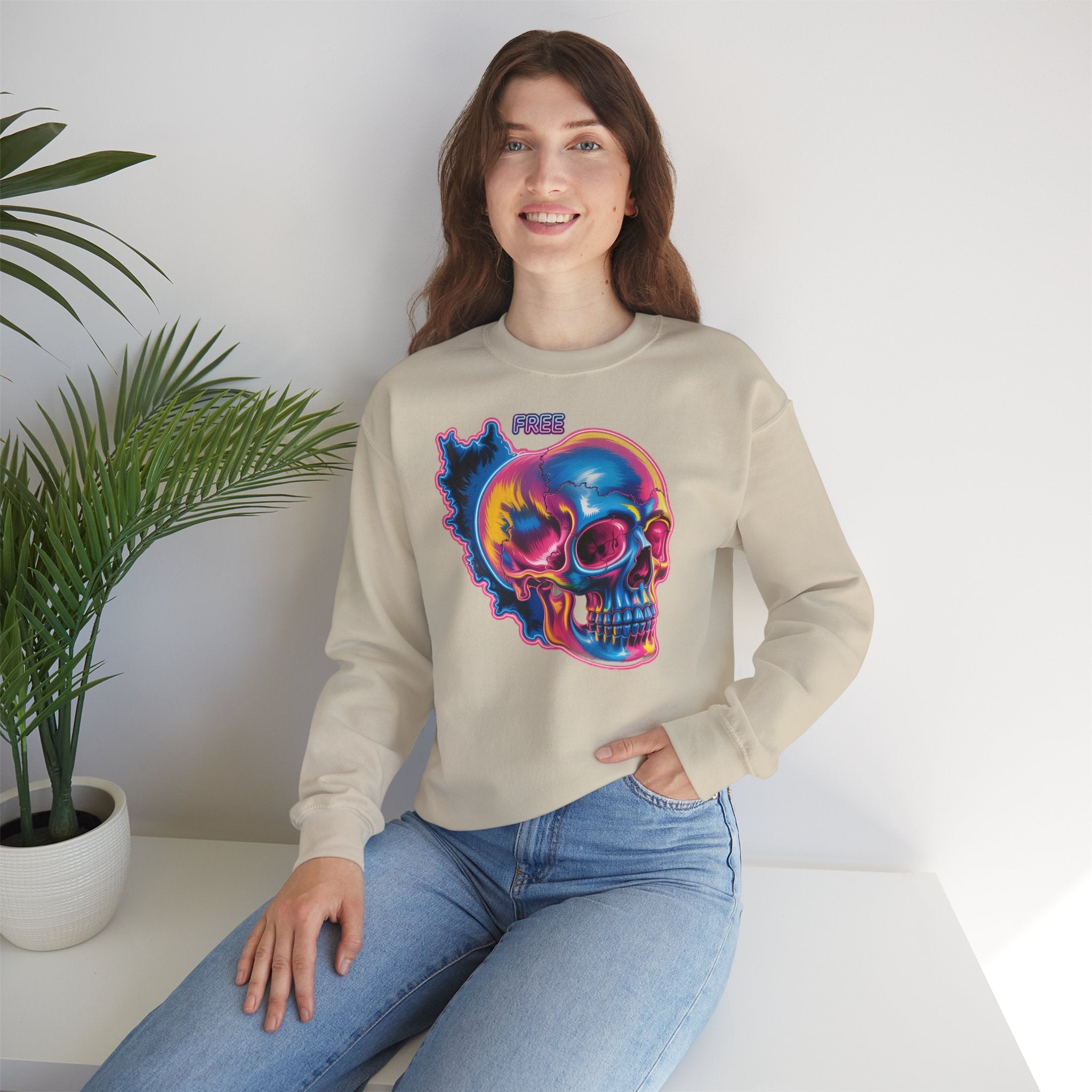 Skull in Iran's map shape Sweatshirt-Unisex, Premium Quality
