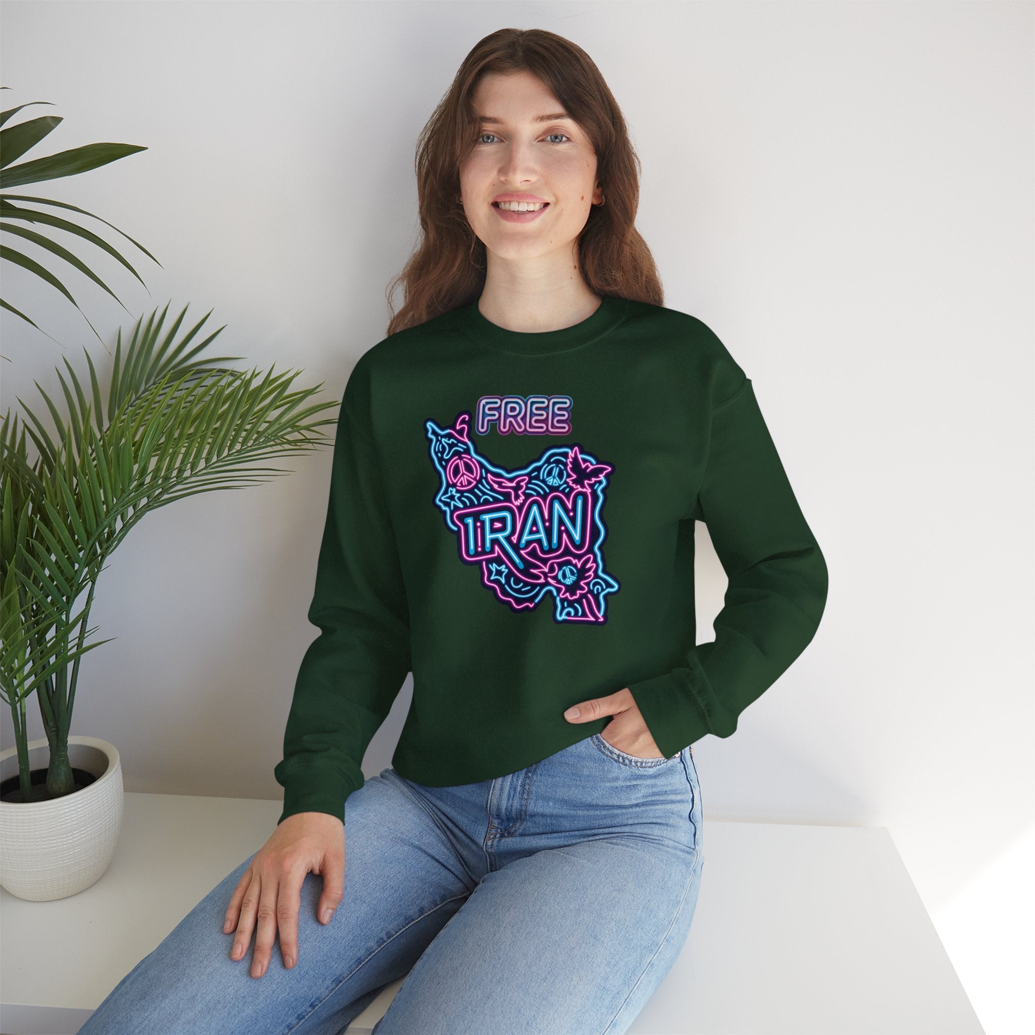 Free Iran Sweatshirt – Neon design, Premium Quality