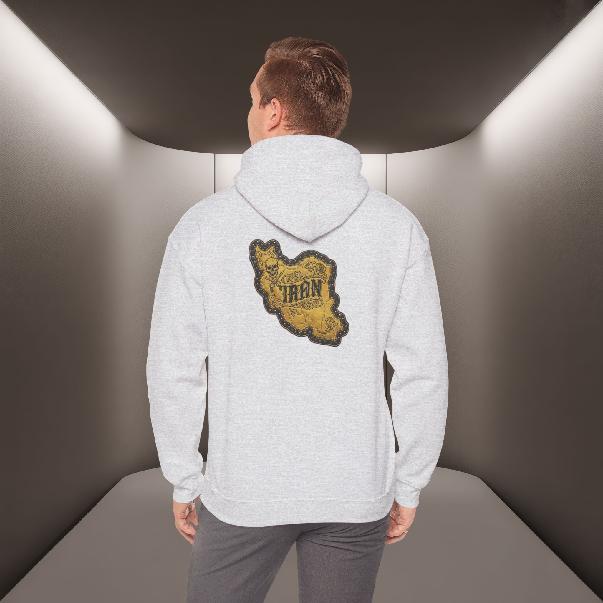 Iran's map Patch Unisex Hooded sweatshirt" - Premium Quality